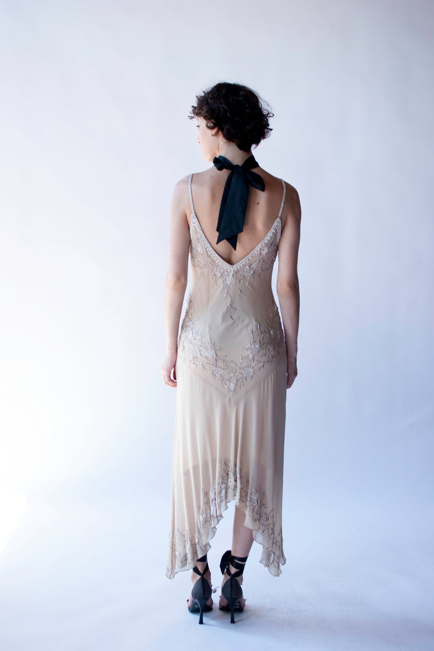 Beaded + Emboridered Chiffon Dress | Sue Wong