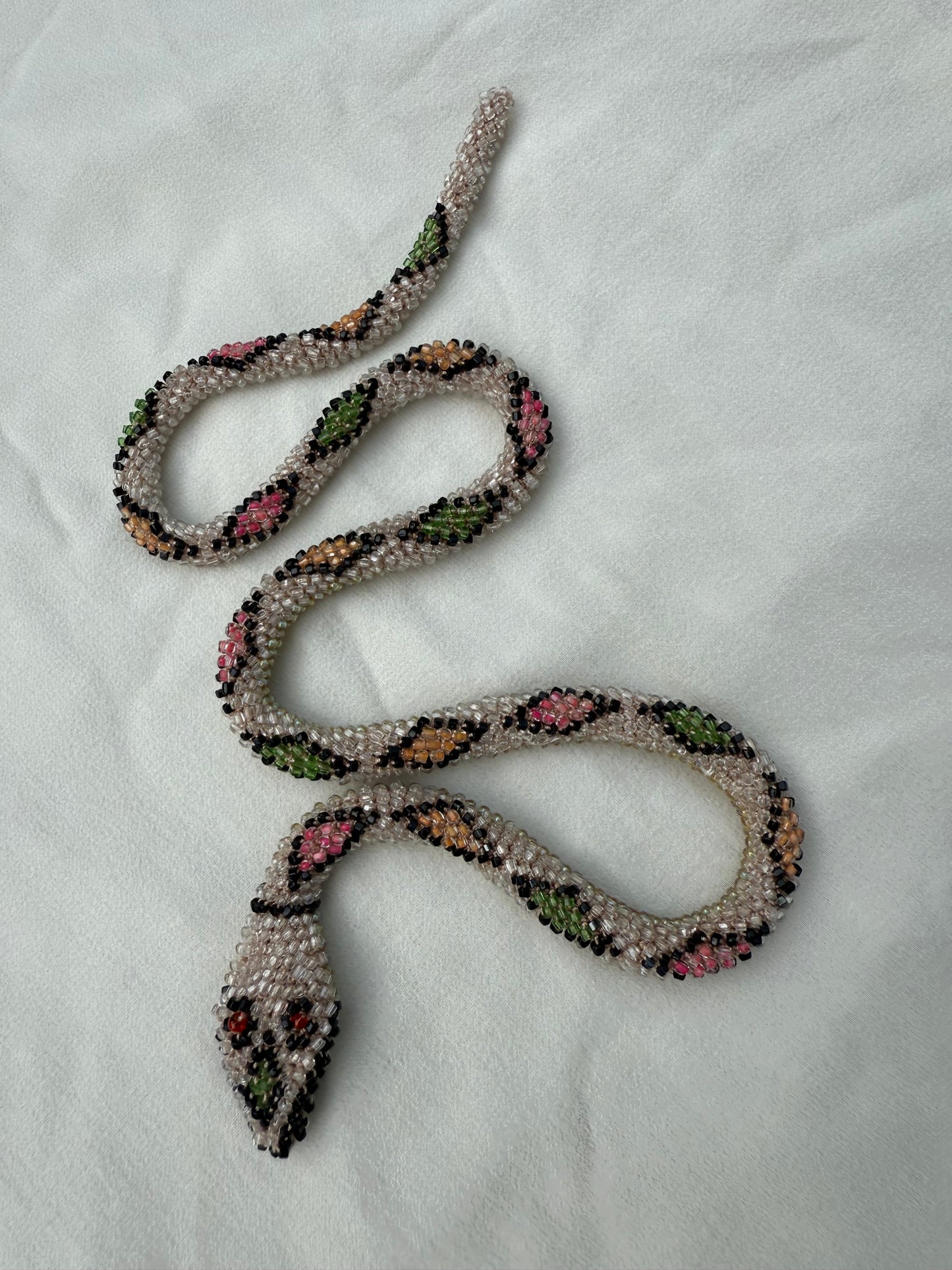 Bead Crochet Snake | Diamond Crystal Clear