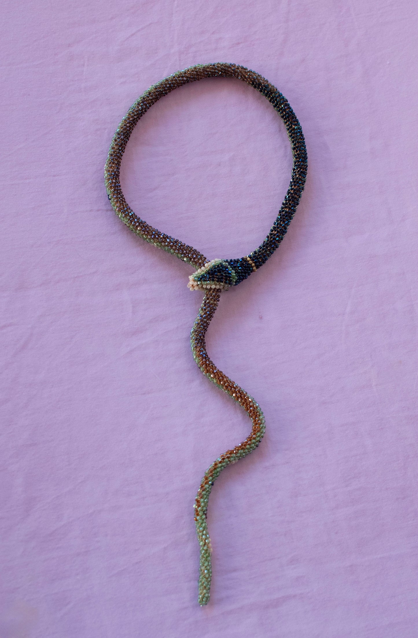 Bead Crochet Snake | Peridot Flower