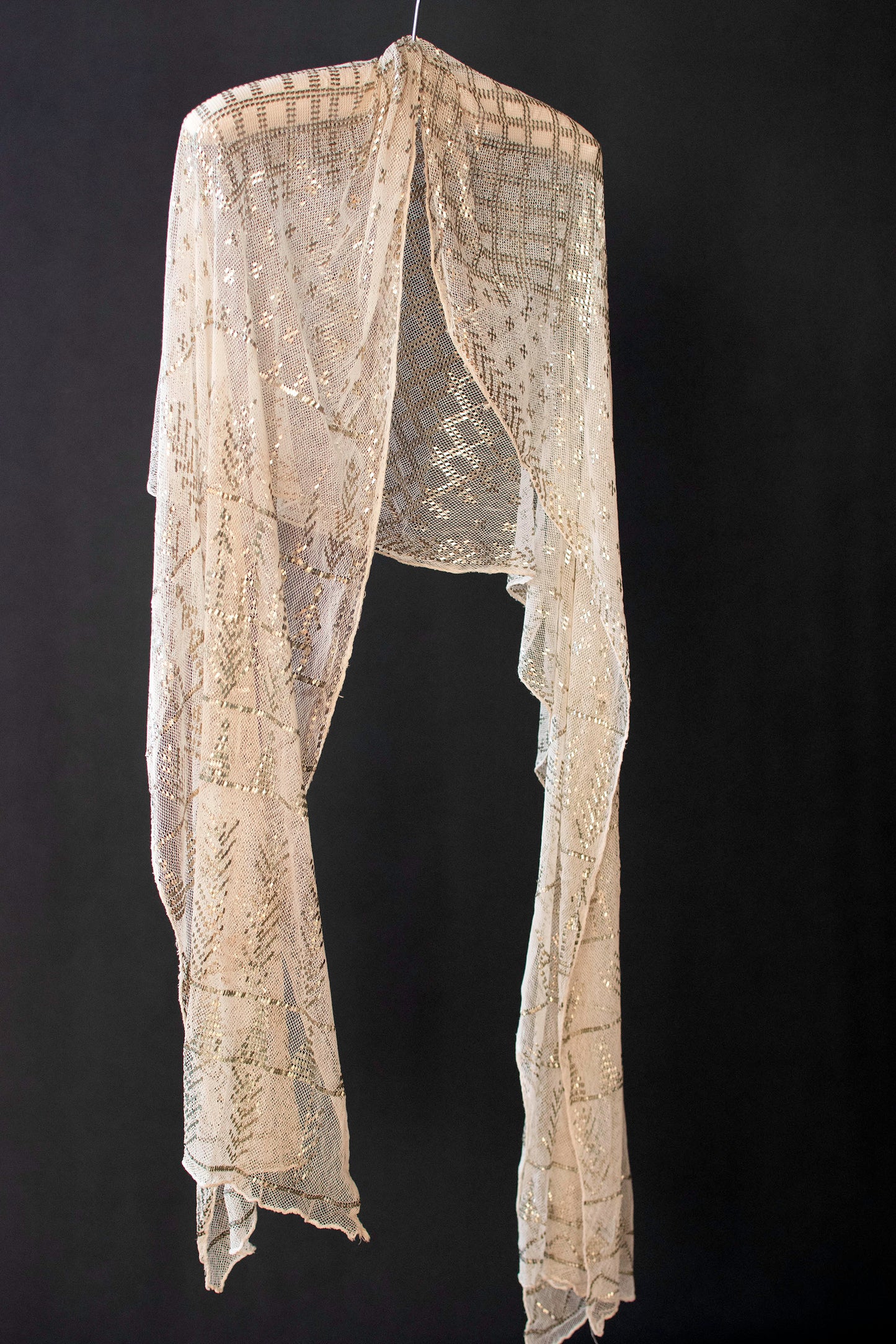 1920s Assuit Tulle bi Telli Shawl