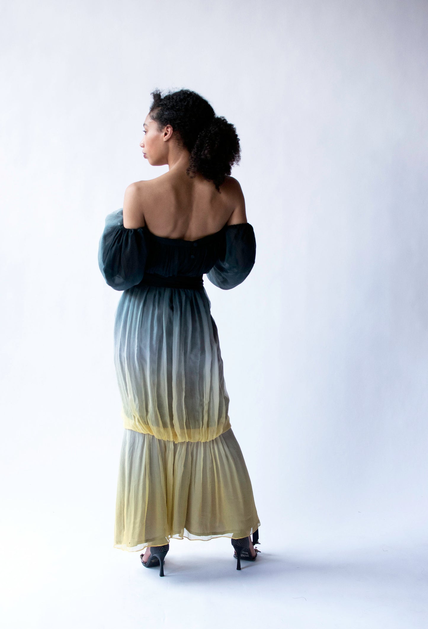 1970s Ombre Chiffon Dress