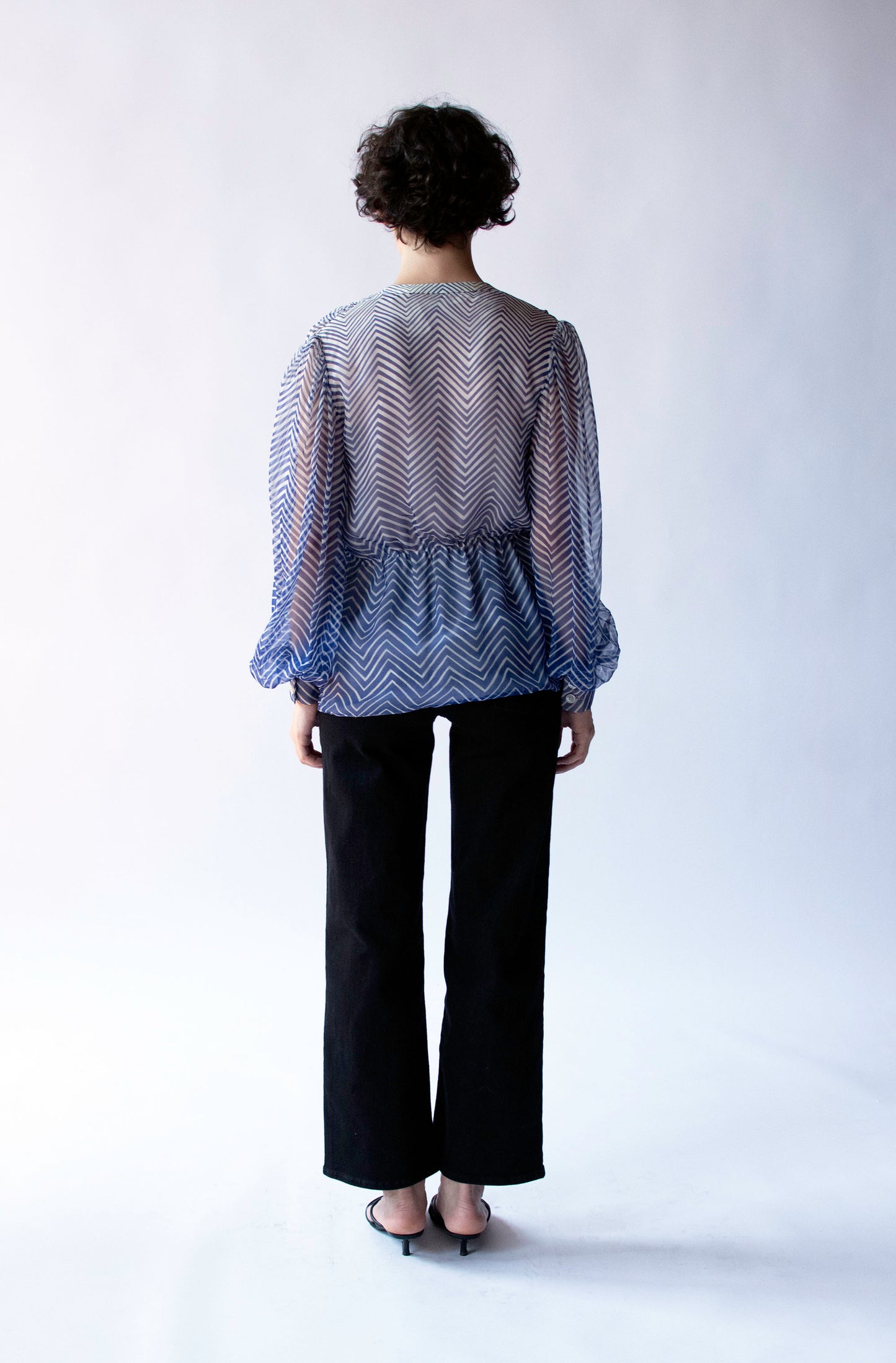 Striped Chiffon Blouse | Valentino Botique