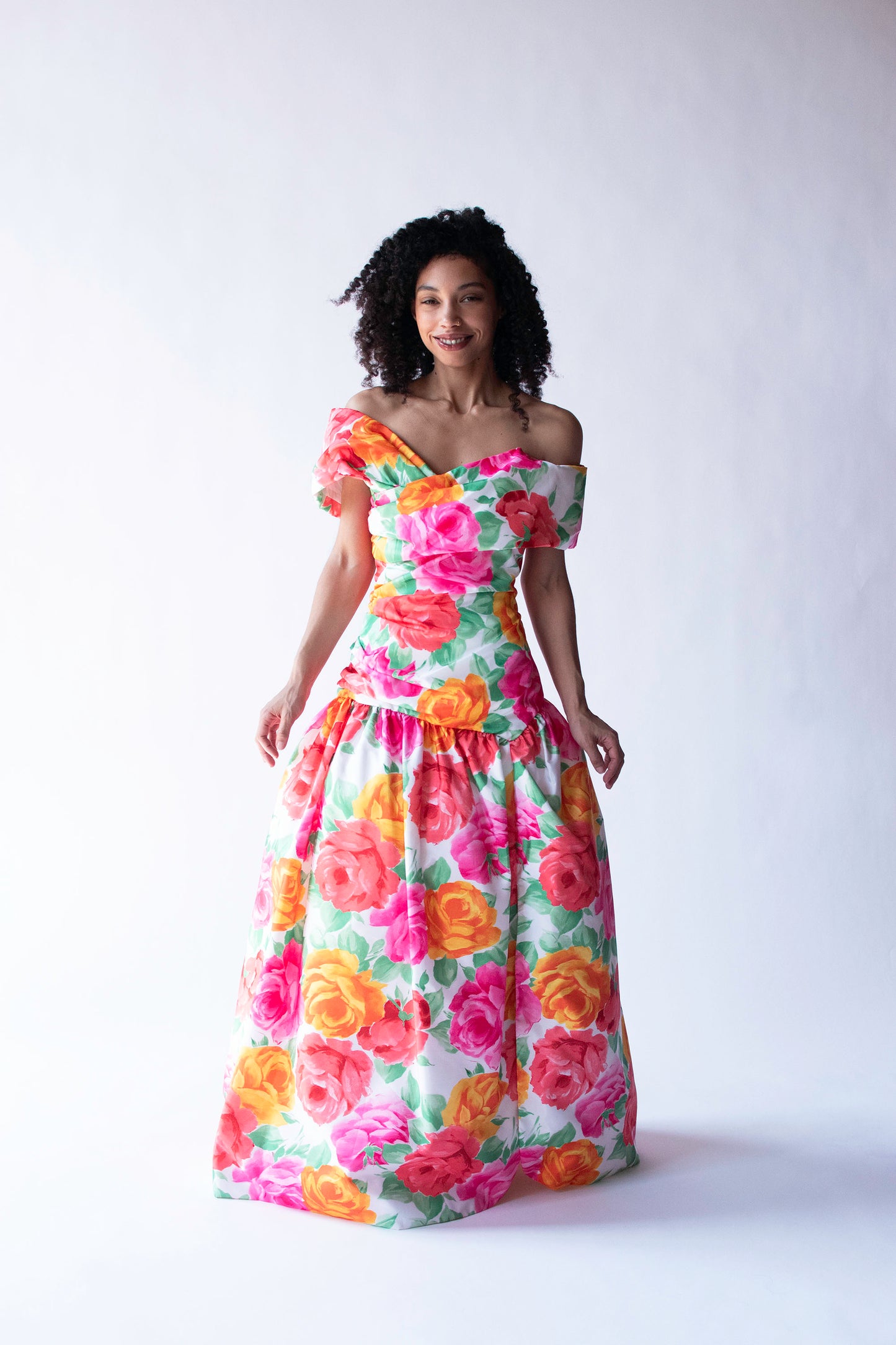1980s Floral Print Gown | Scaasi Boutique