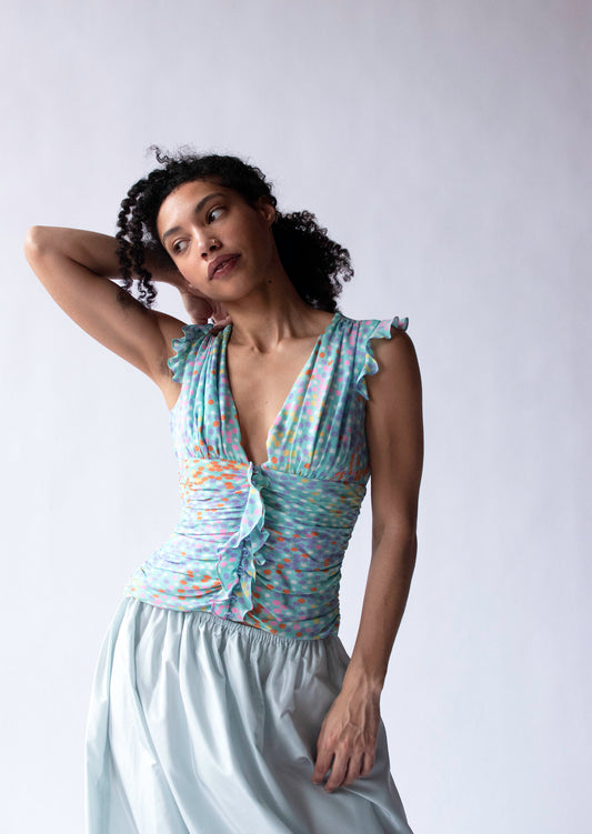 Polka Dot Silk Top | Tuleh