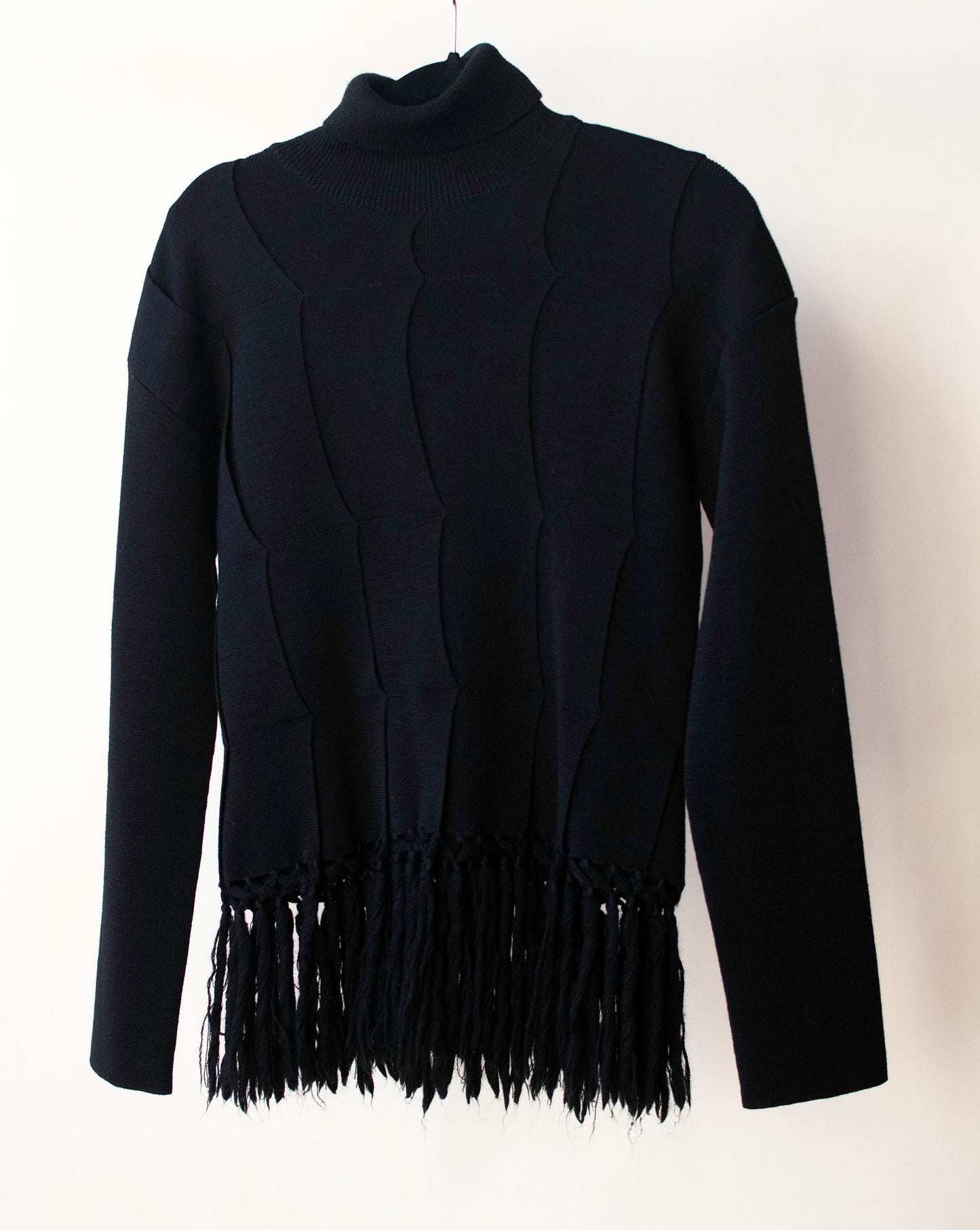 Black Wool Sweater w/ Fringe | Jean Paul Gaultier