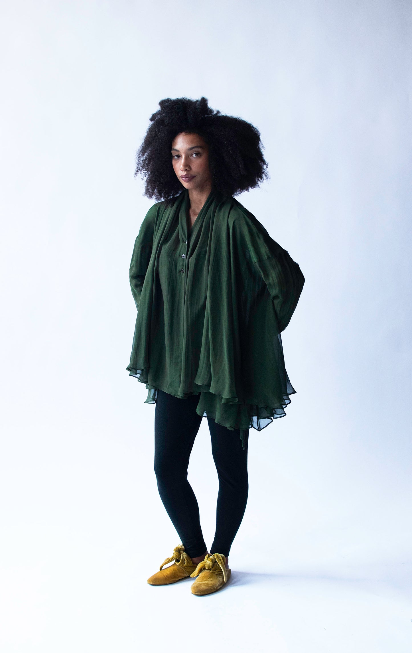 1990s Green Chiffon Top |  Complice by Dolce & Gabbana