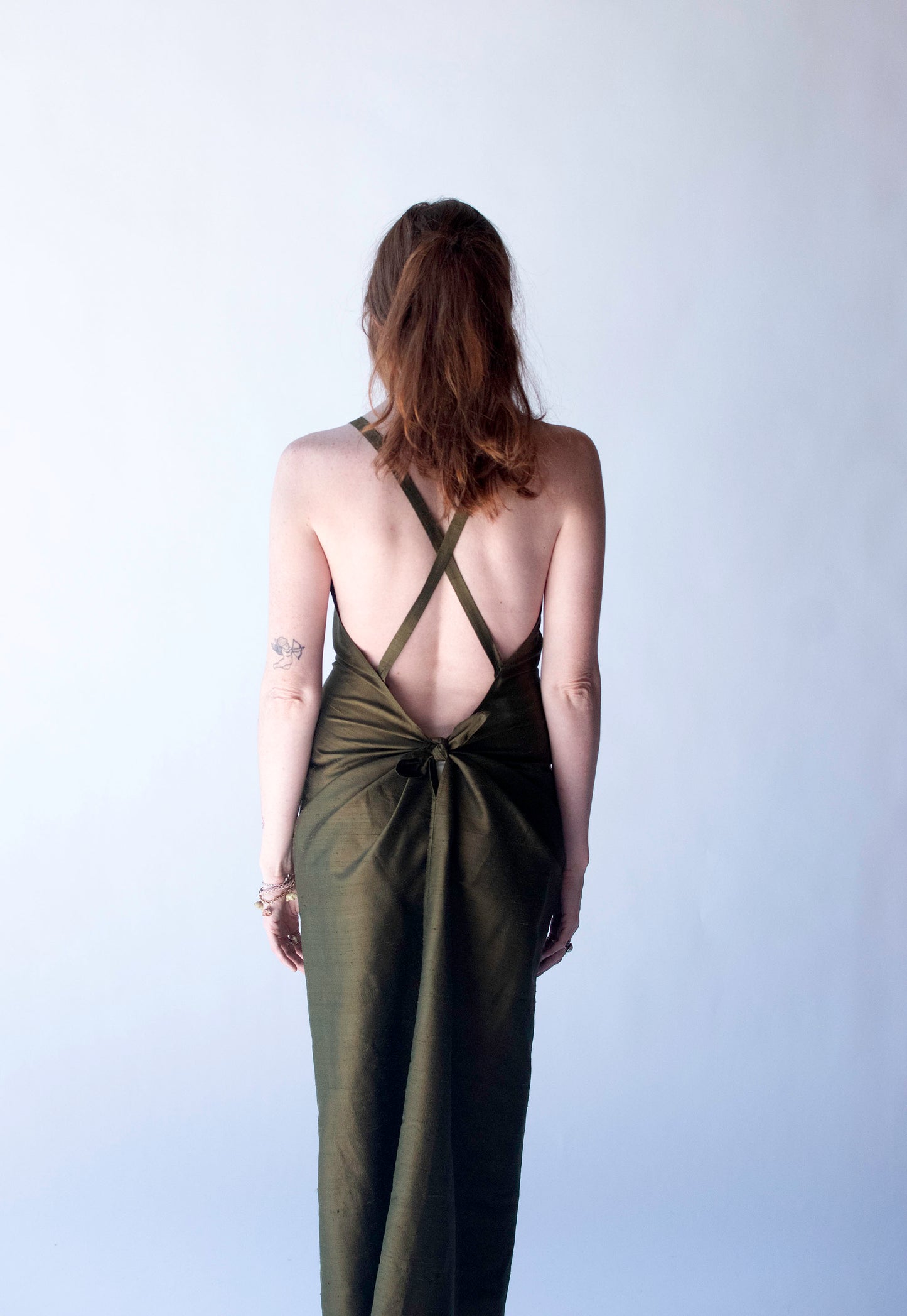 Olive Silk Dress | Stephan Janson