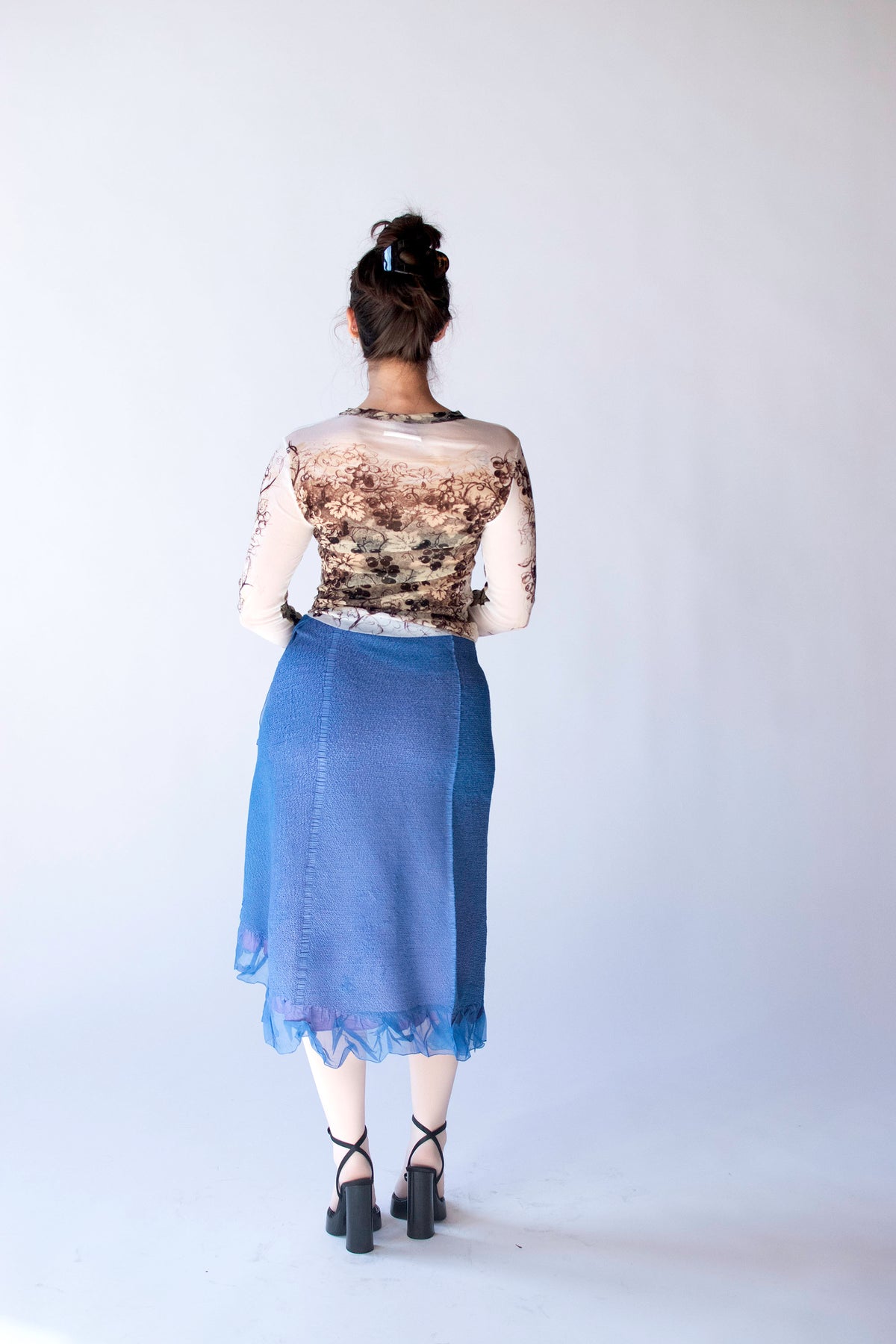 Pleated Periwinkle Skirt | Peplum Yoshiki Hishinuma
