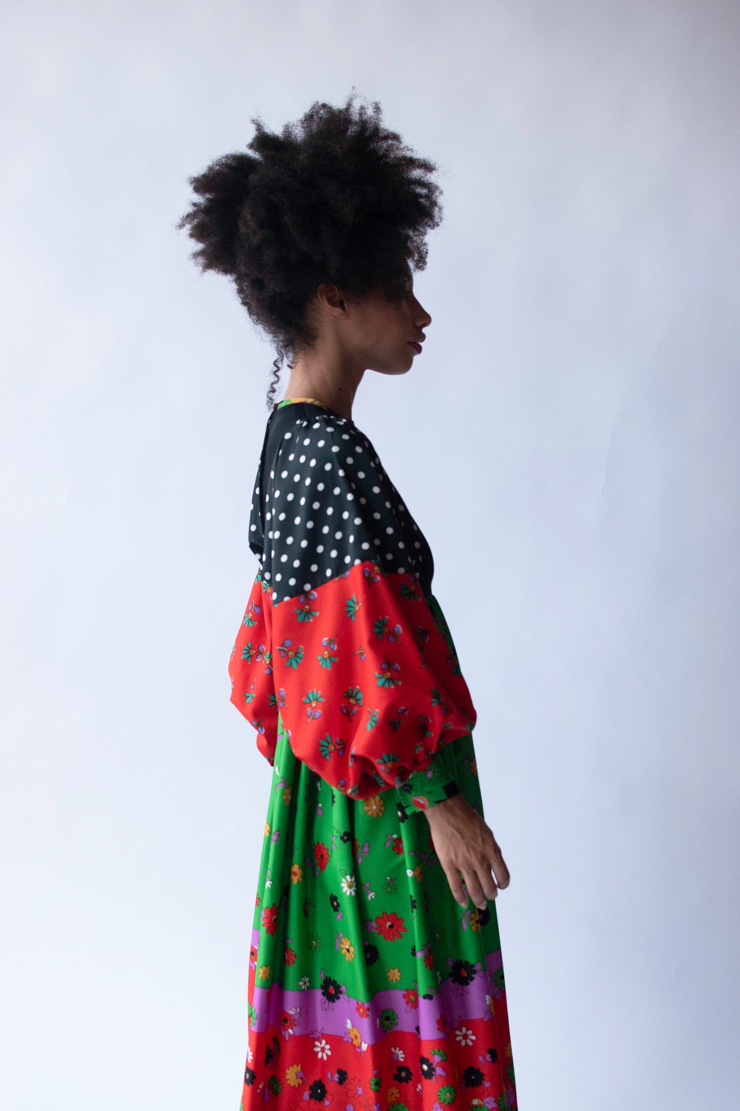 1970s Mixed Print Dress | Youth Guild