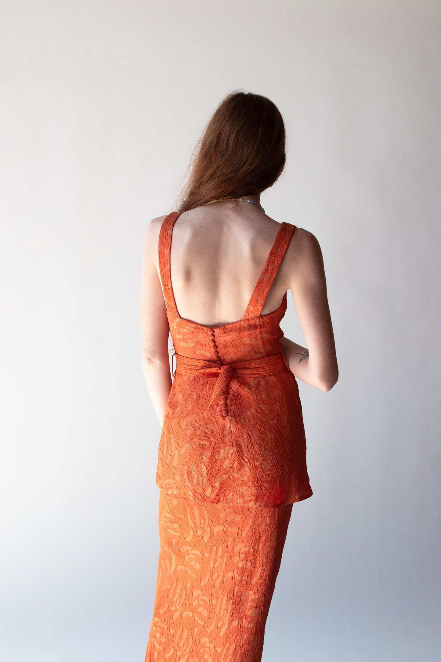 1930s Orange lamé Gown
