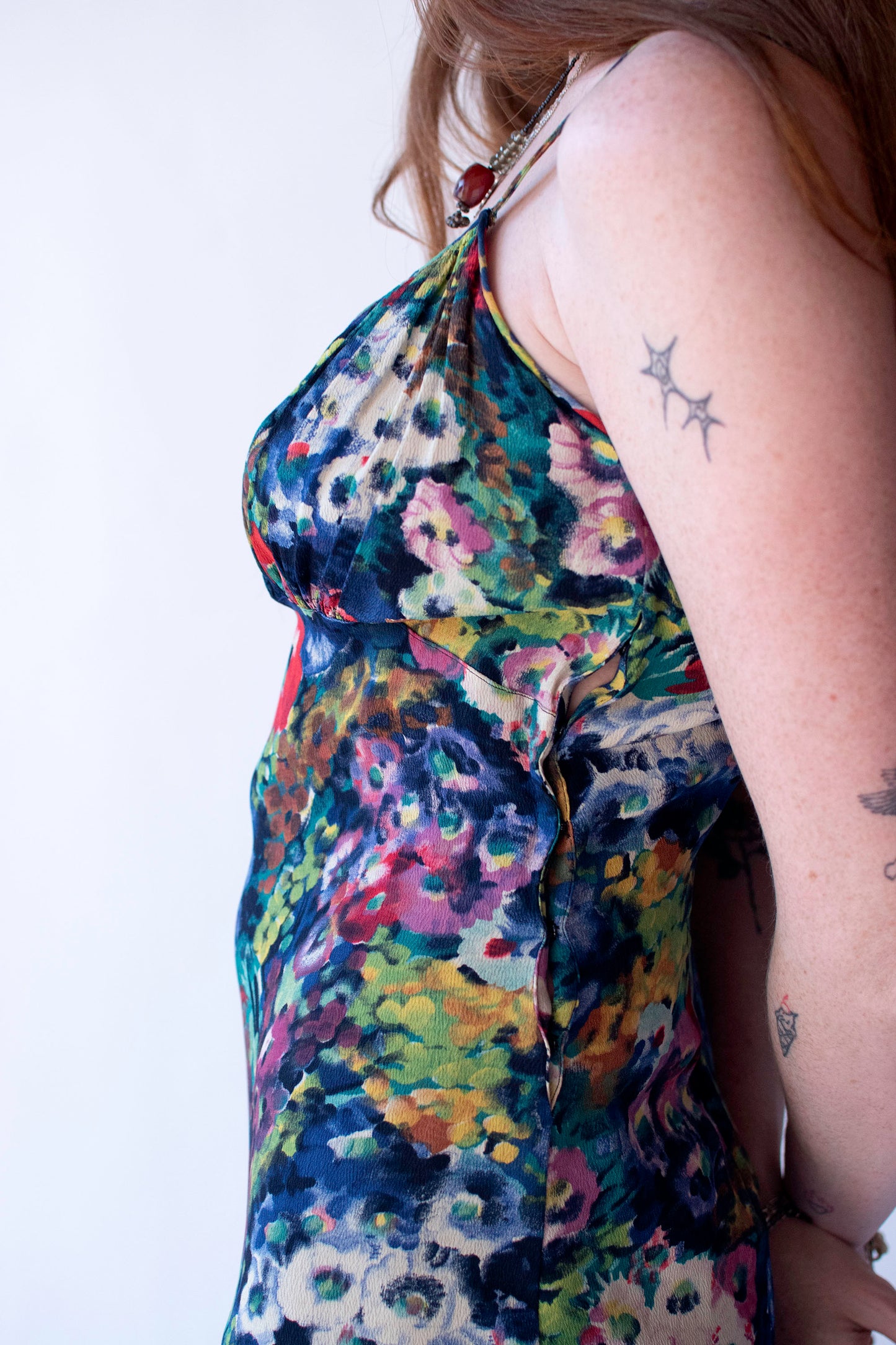 1930s Watercolor Floral Dress