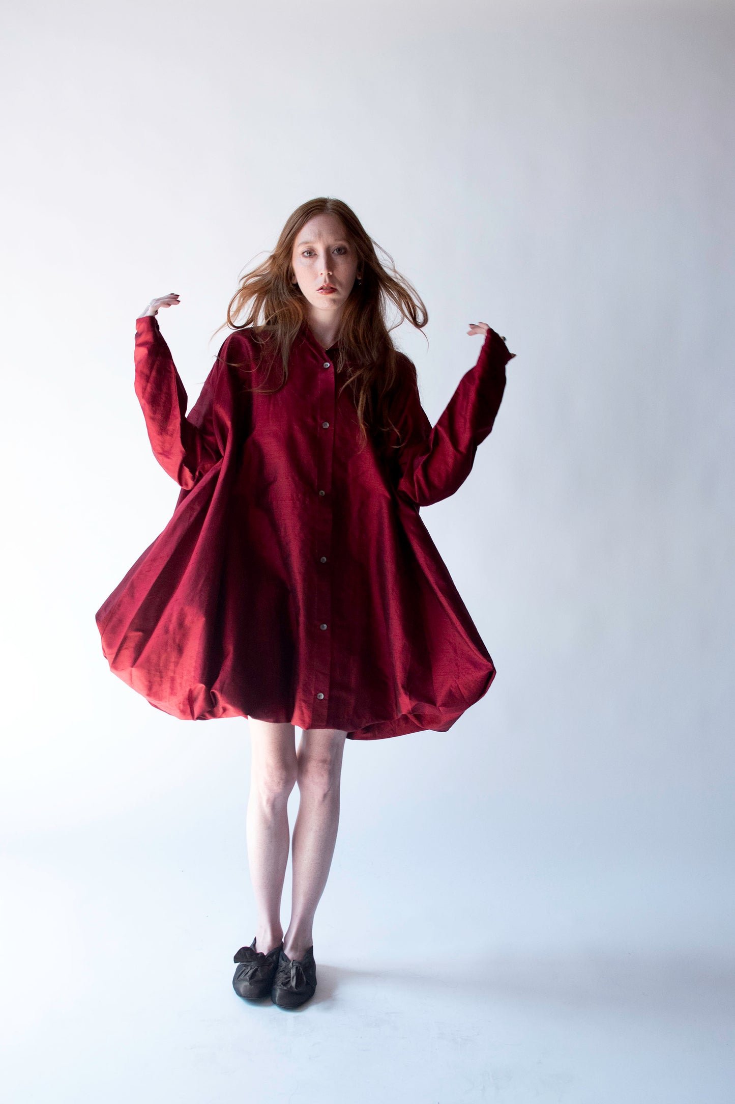 Burgundy Silk Dress | Romeo Gigli for Callaghan