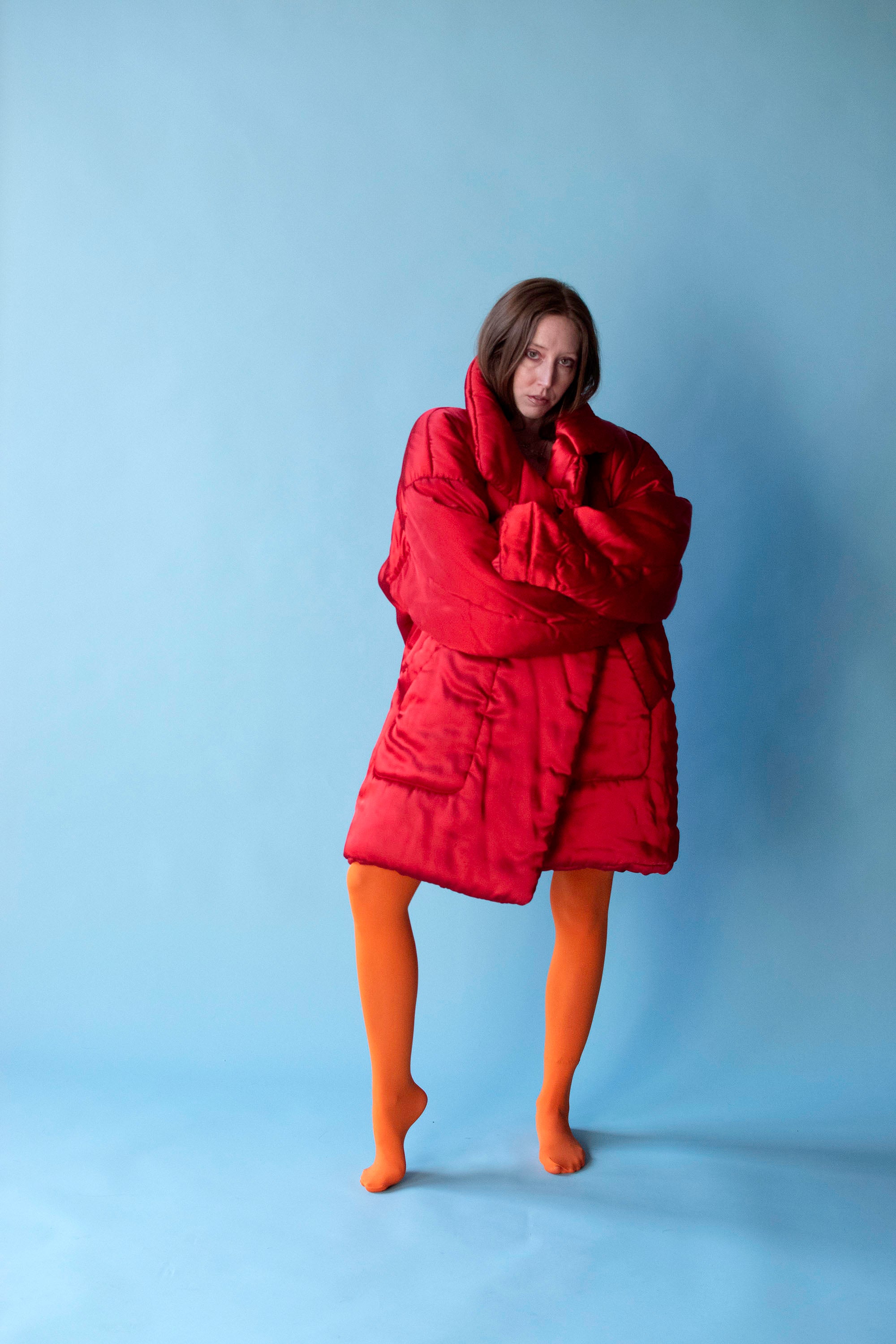 【USA製★80s名作】ヴィンテージ Norma Kamali レッドシャツ M 激安セール】 Waist Drop Corduroy Red Kamali Norma M レッドシャツ