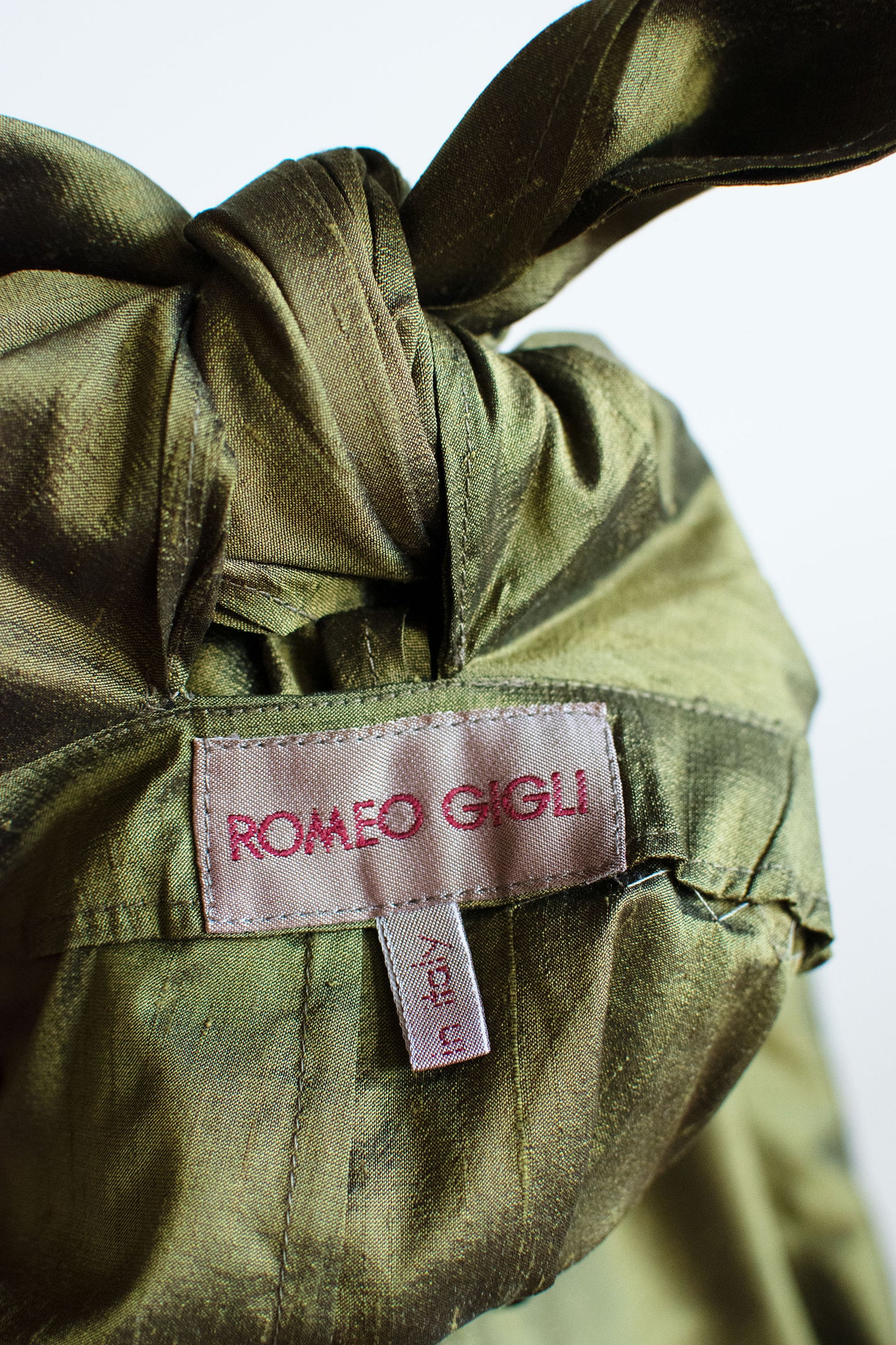 Olive Silk Evening Coat | Romeo Gigli SS 1990