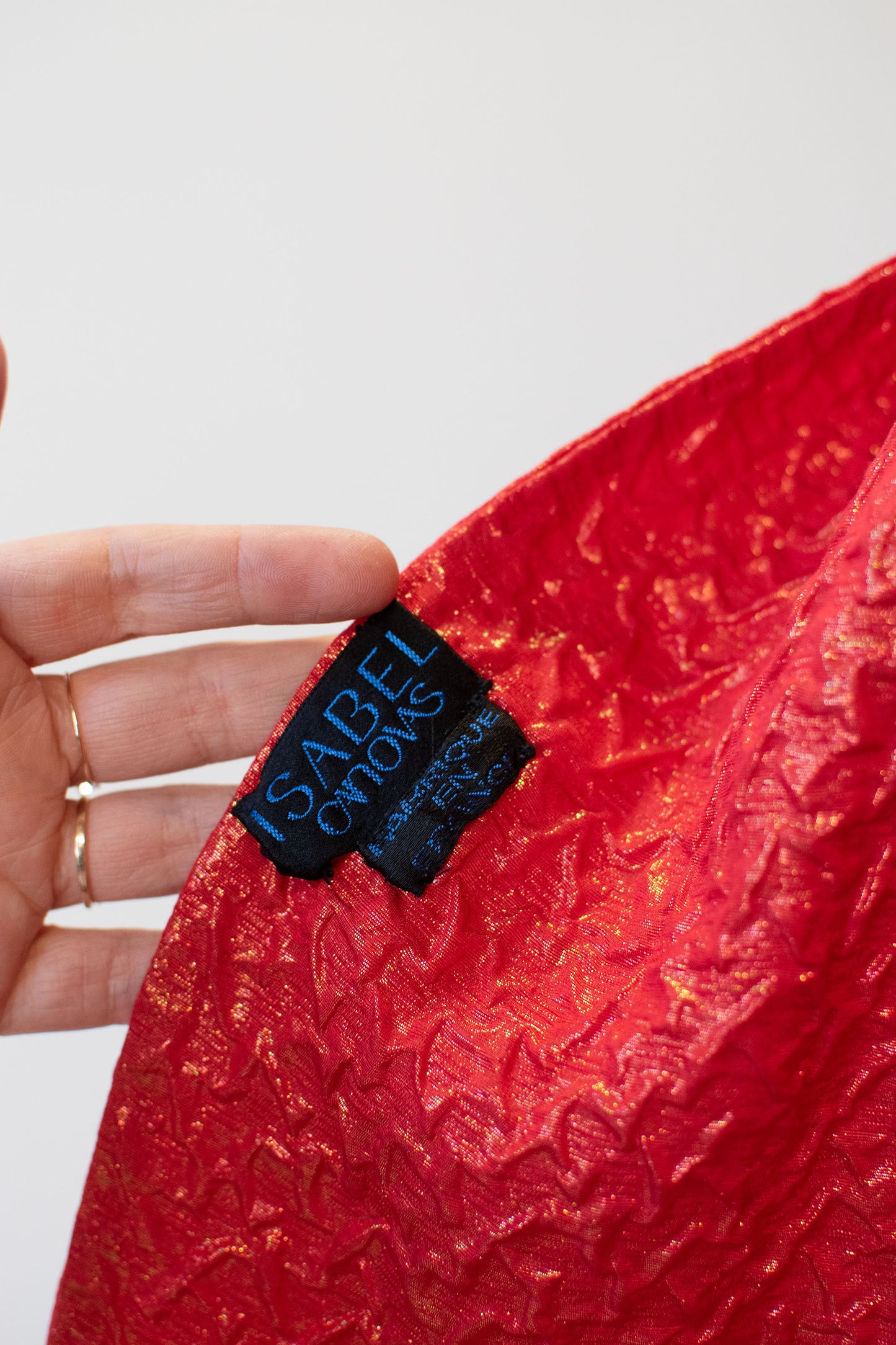 Red Lame Evening Shawl | Isabel Canovas