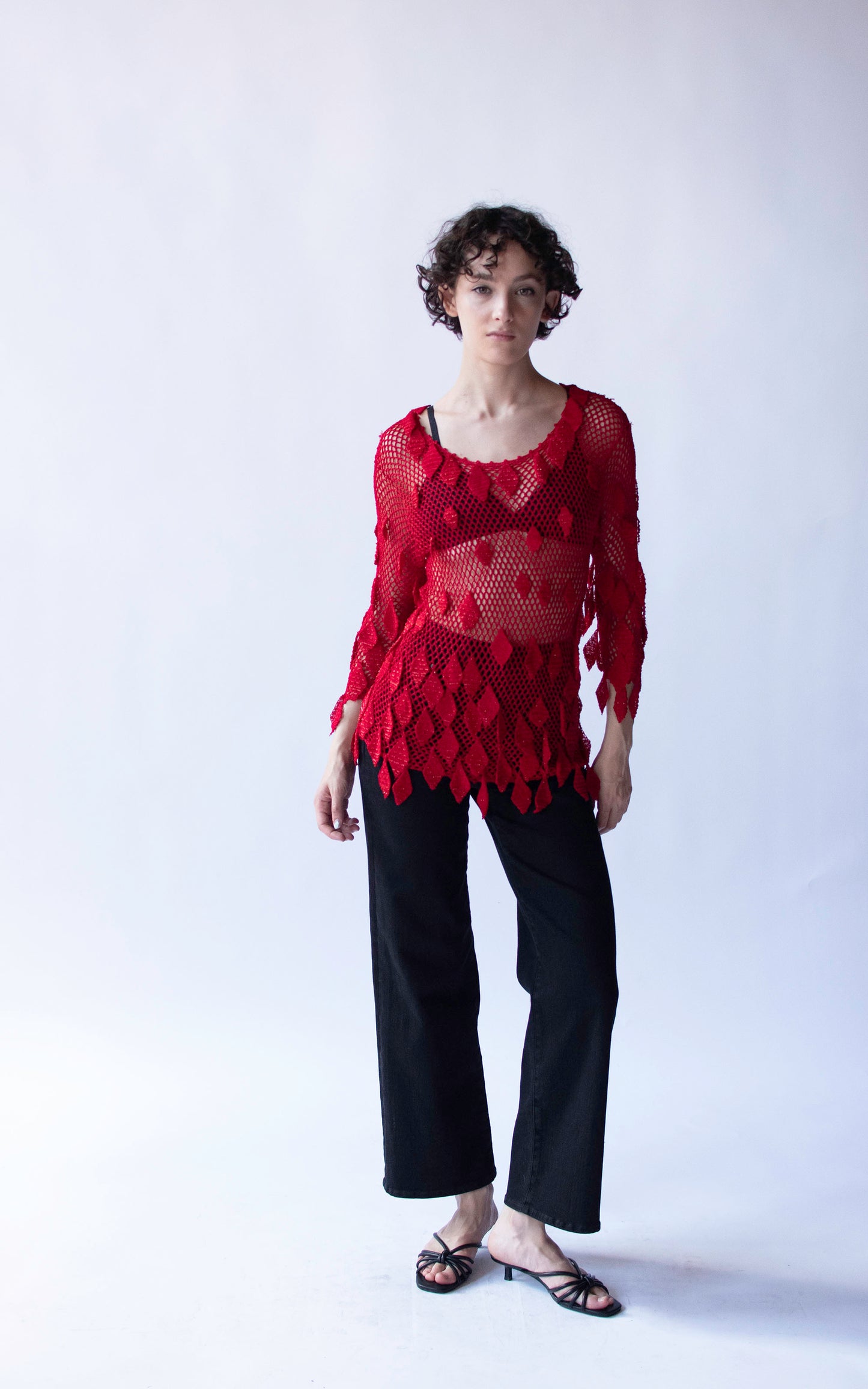 Red Crochet  Leaf Top | Moschino Cheap and Chic