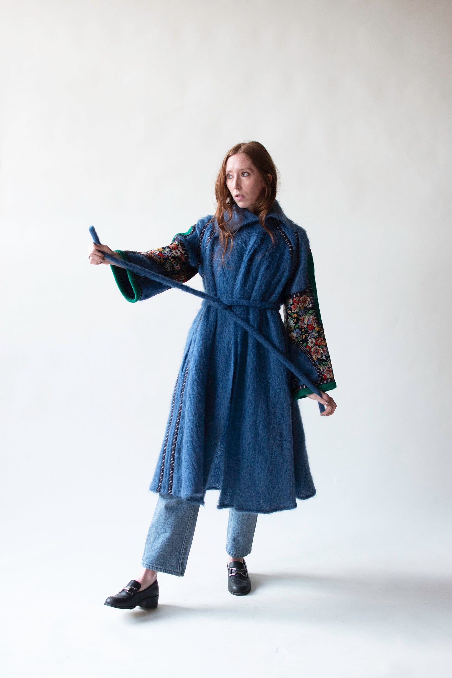 Blue Mohair Coat | Koos Van Den Akker