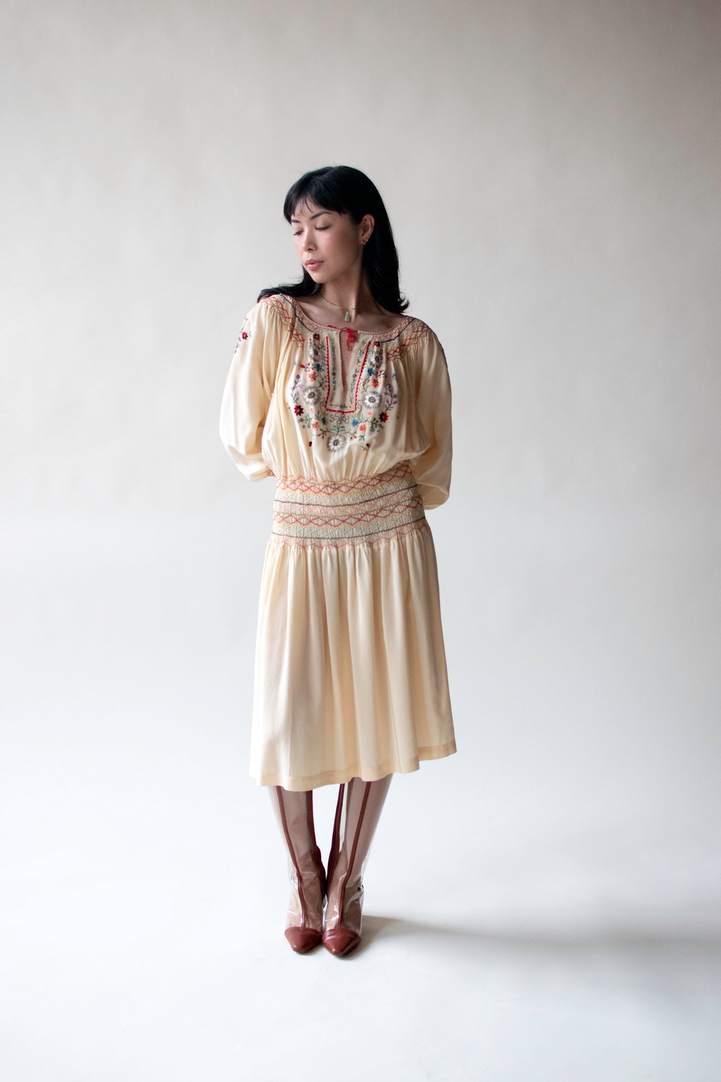 Embroidered Silk Dress | Norma Kamali