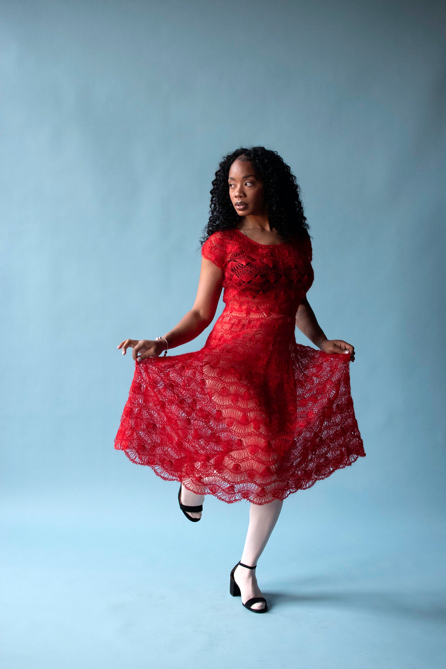 1950s Red Knit Dress