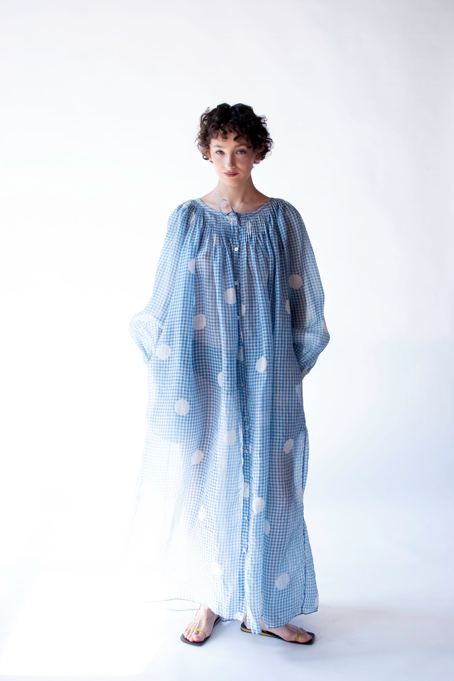 Organza Gingham Polka Dot Dress | Geoffrey Beene