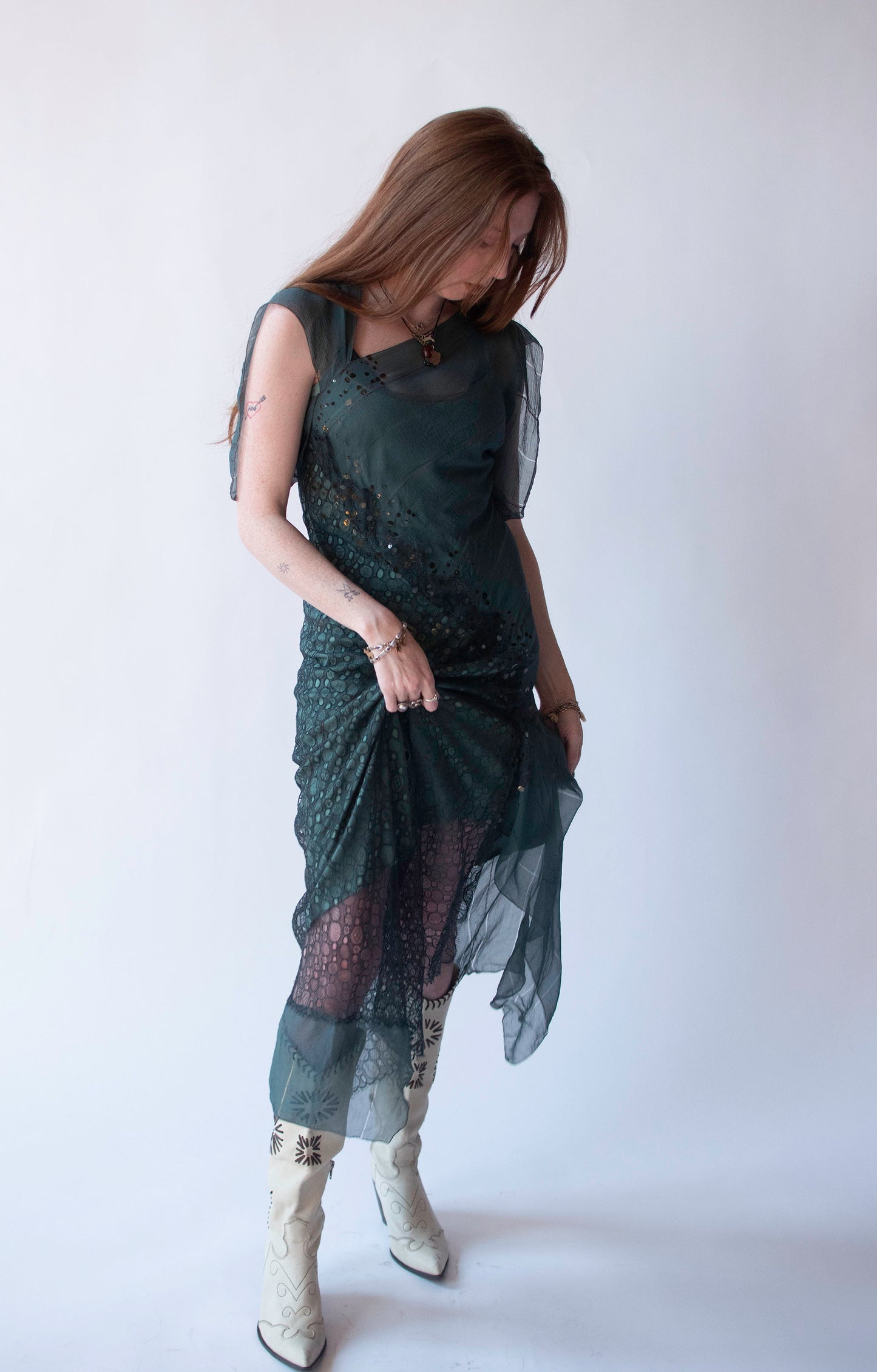Teal Chiffon Dress | Rozae Nichols