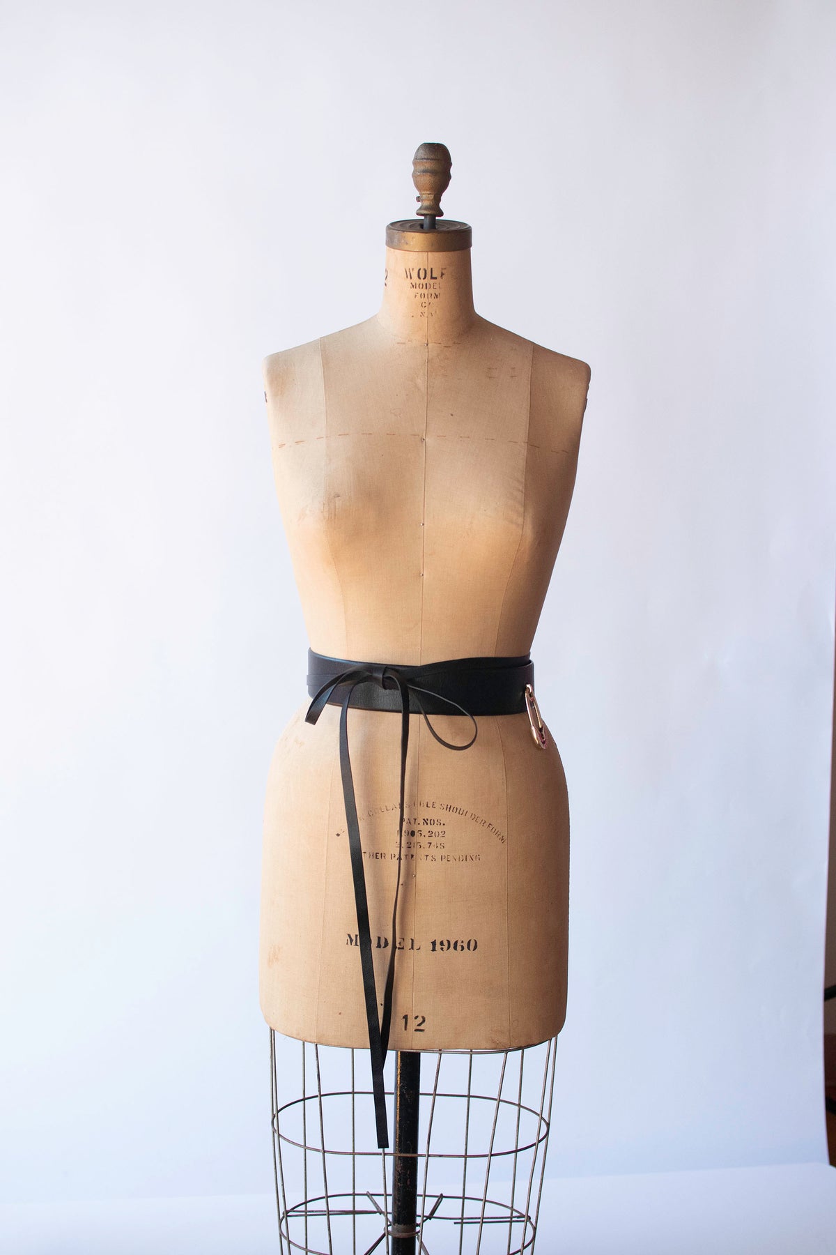 Black Leather Safety Pin Belt | Gianfranco Ferré