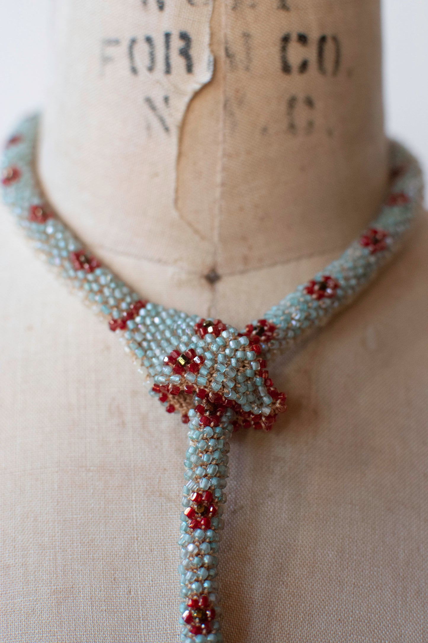 Bead Crochet Snake | Seafoam Flower