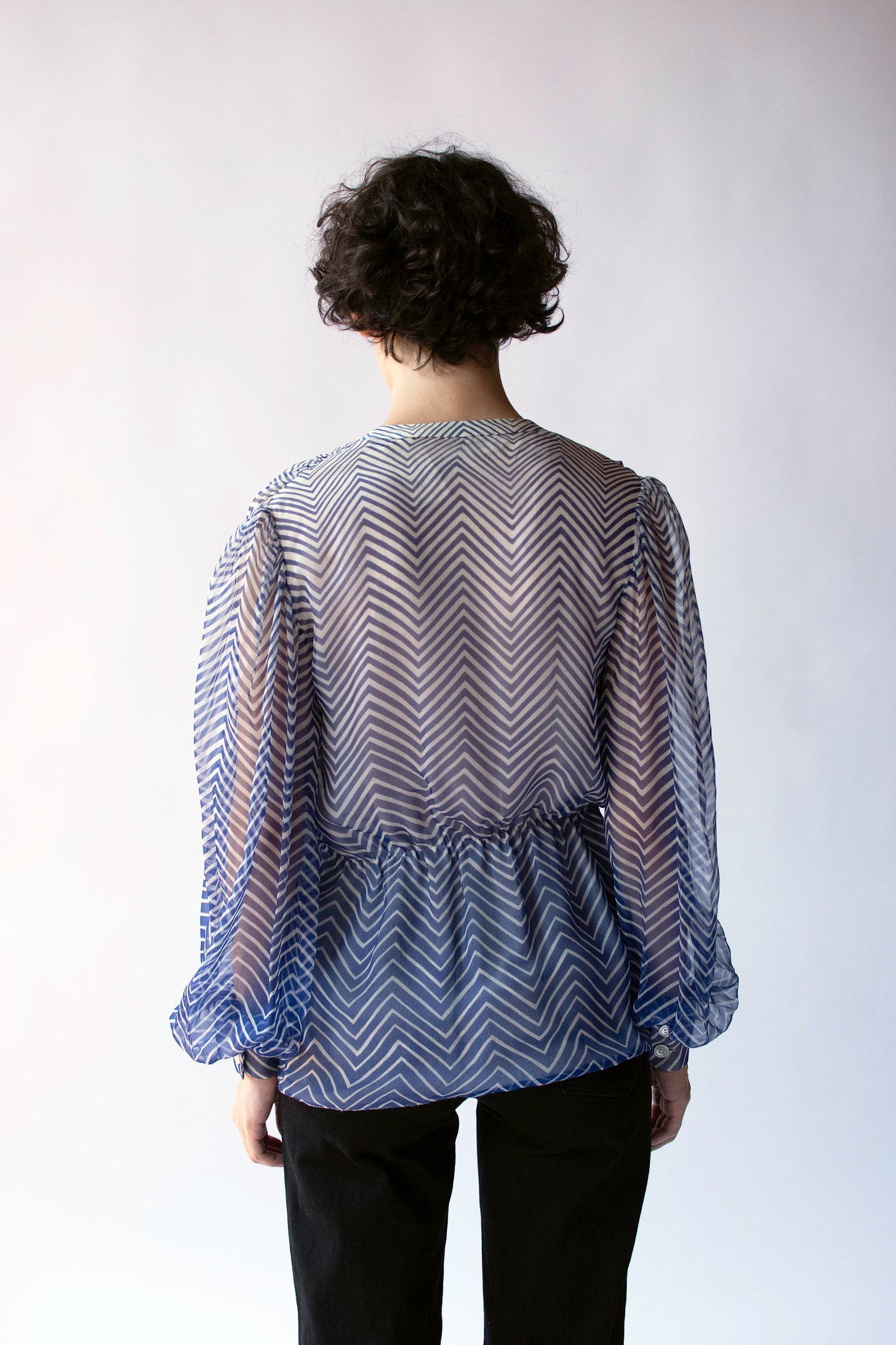 Striped Chiffon Blouse | Valentino Botique