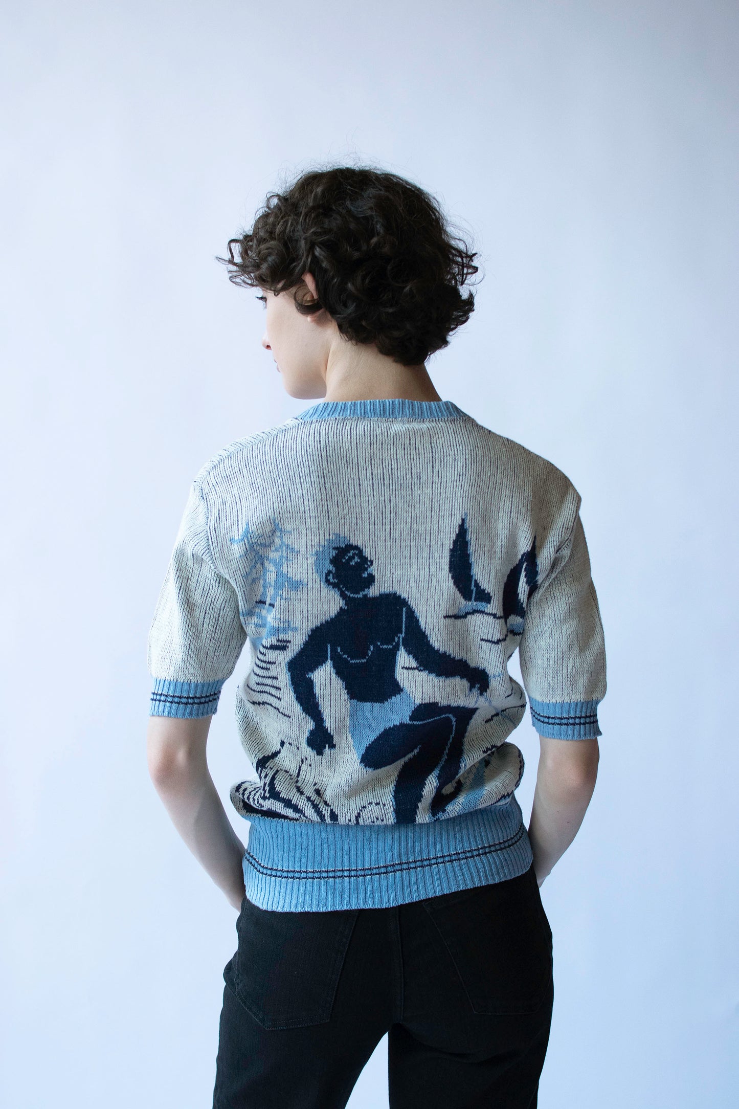 1940s Surfer Novelty Knit Top