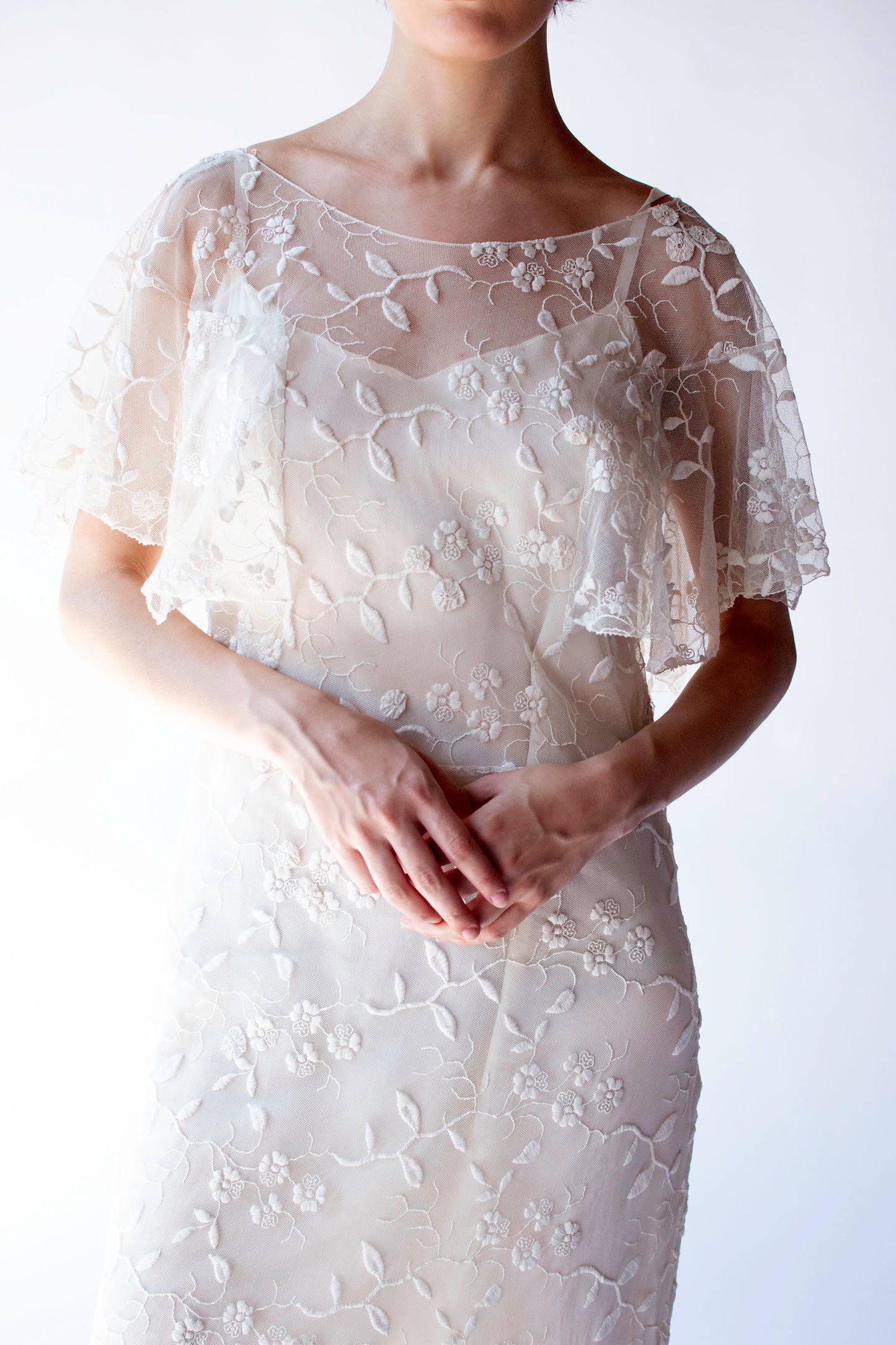 1930s Embroidered Mesh Dress
