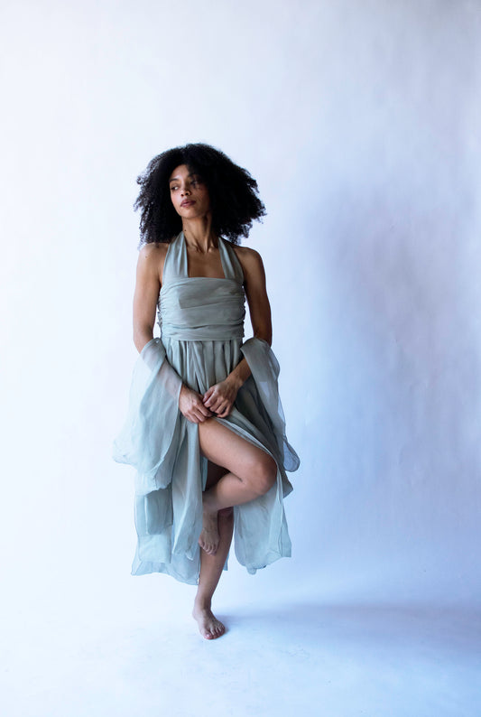 Gray Organza Dress | Callaghan by Romeo Gigli SS 1992