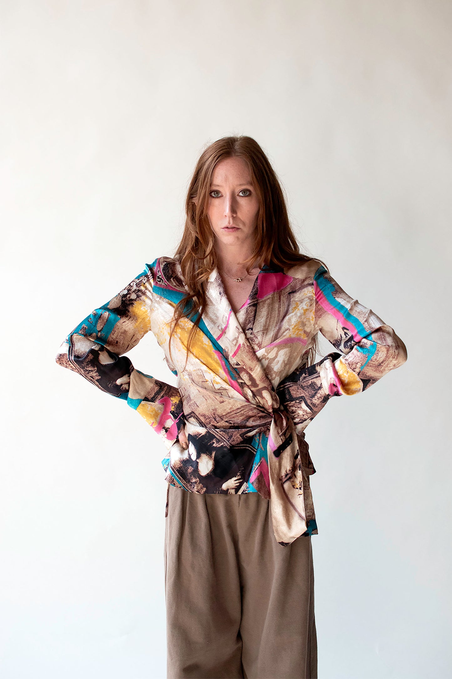 Mona Lisa Print Silk Blouse | Iceberg