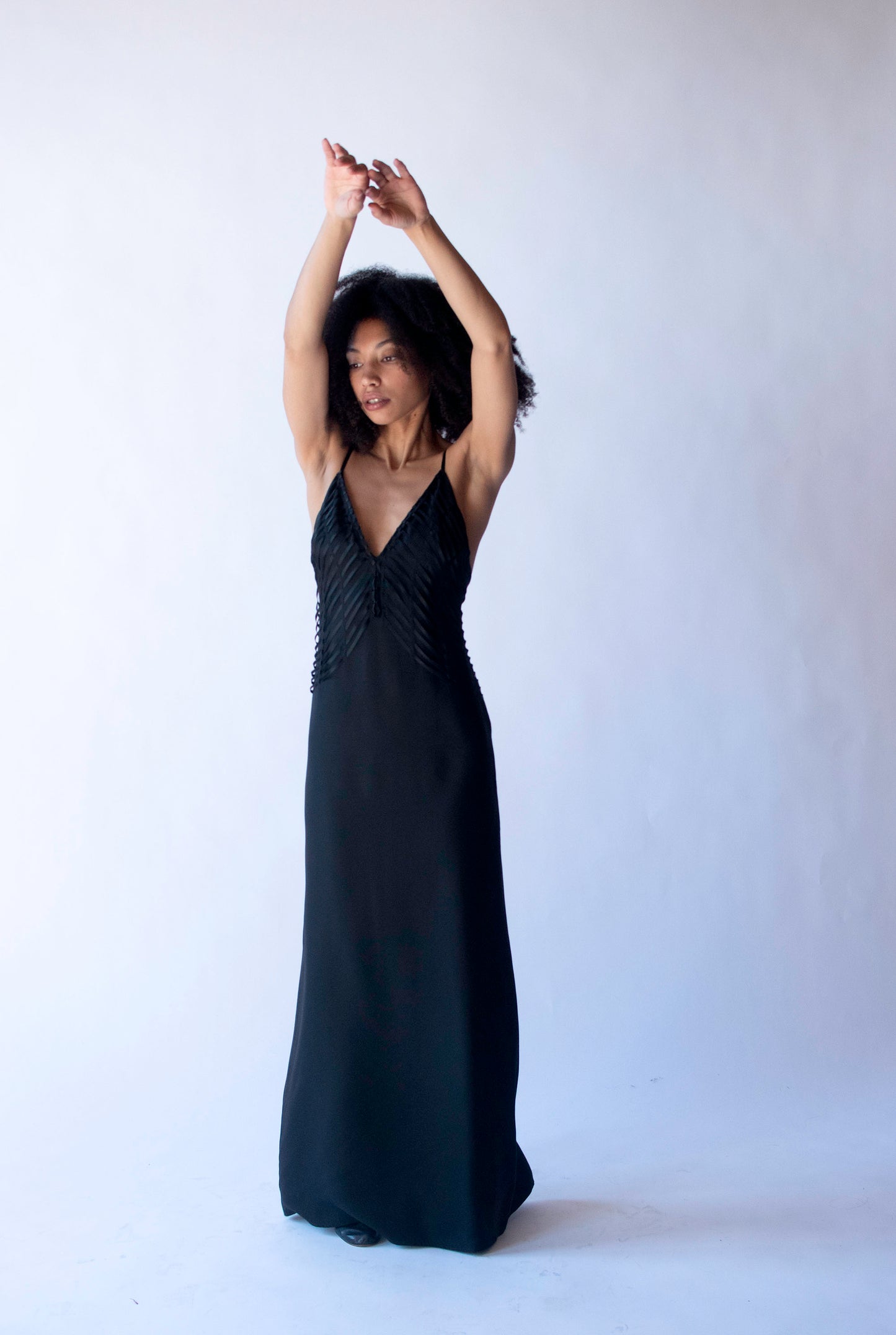 Black Silk Dress w/ Ribbons | Gucci