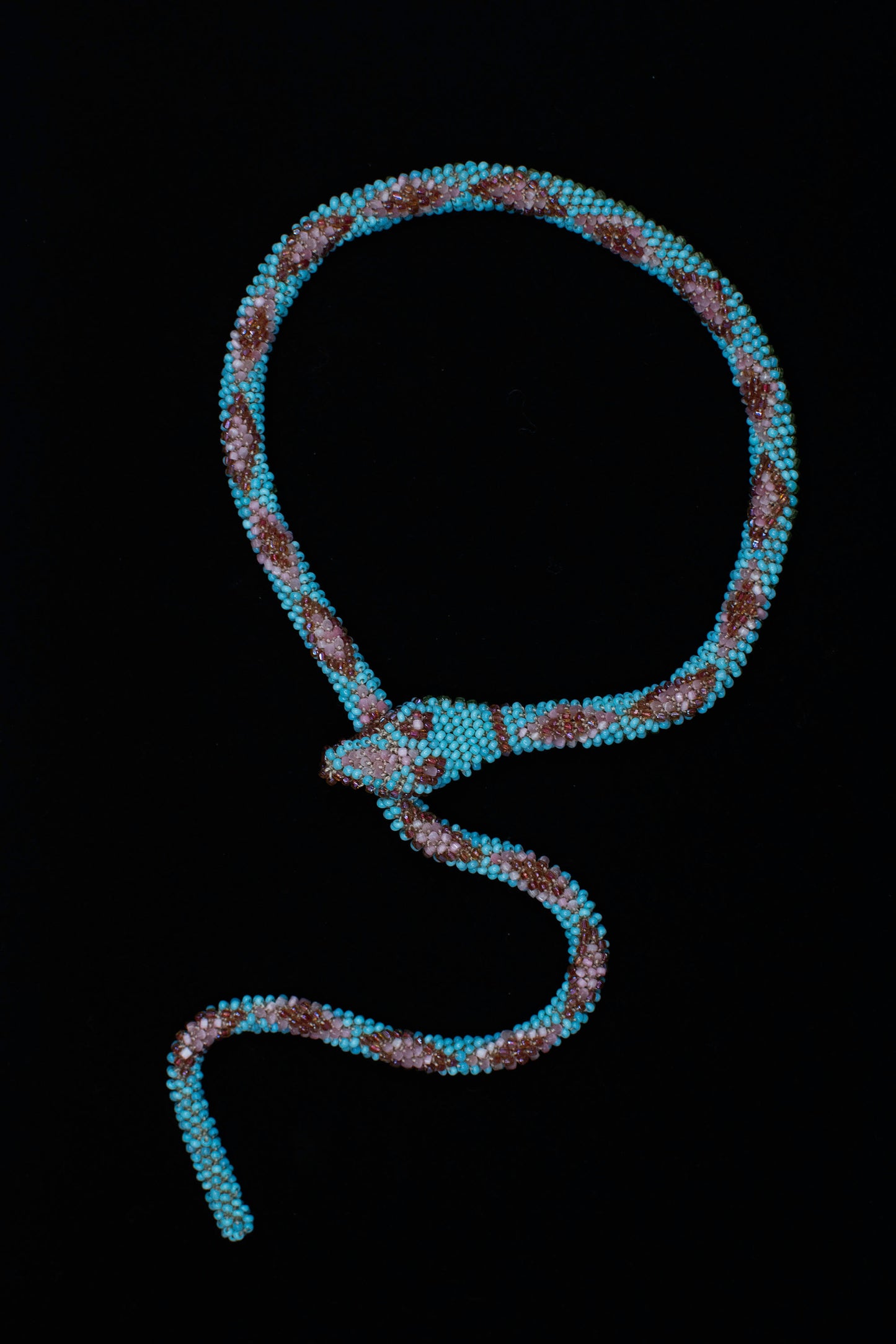 Bead Crochet Snake | Turquoise Flower