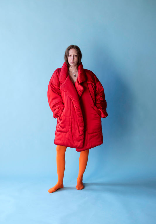 Red Sleeping Bag Coat | Norma Kamali