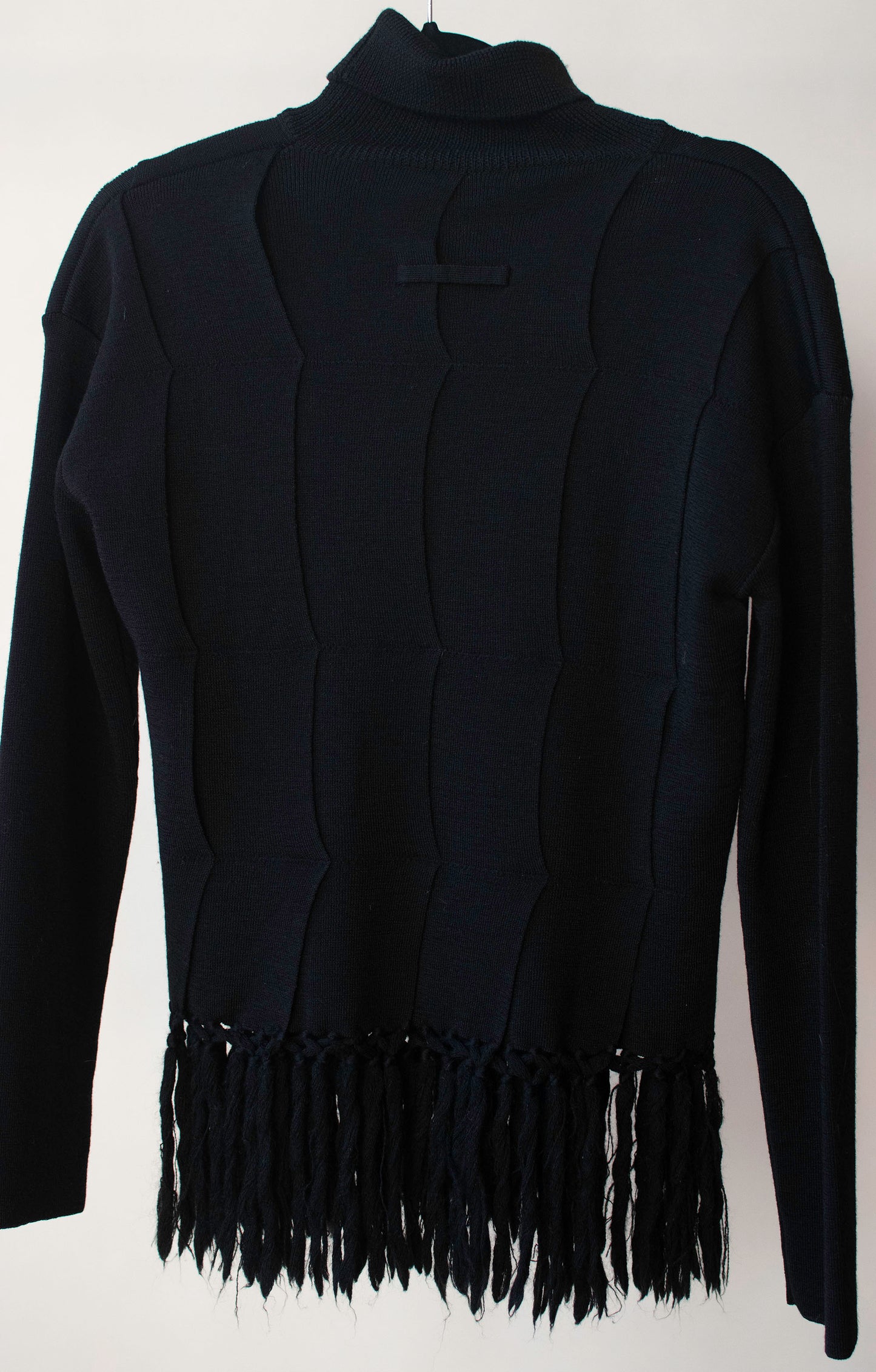 Black Wool Sweater w/ Fringe | Jean Paul Gaultier