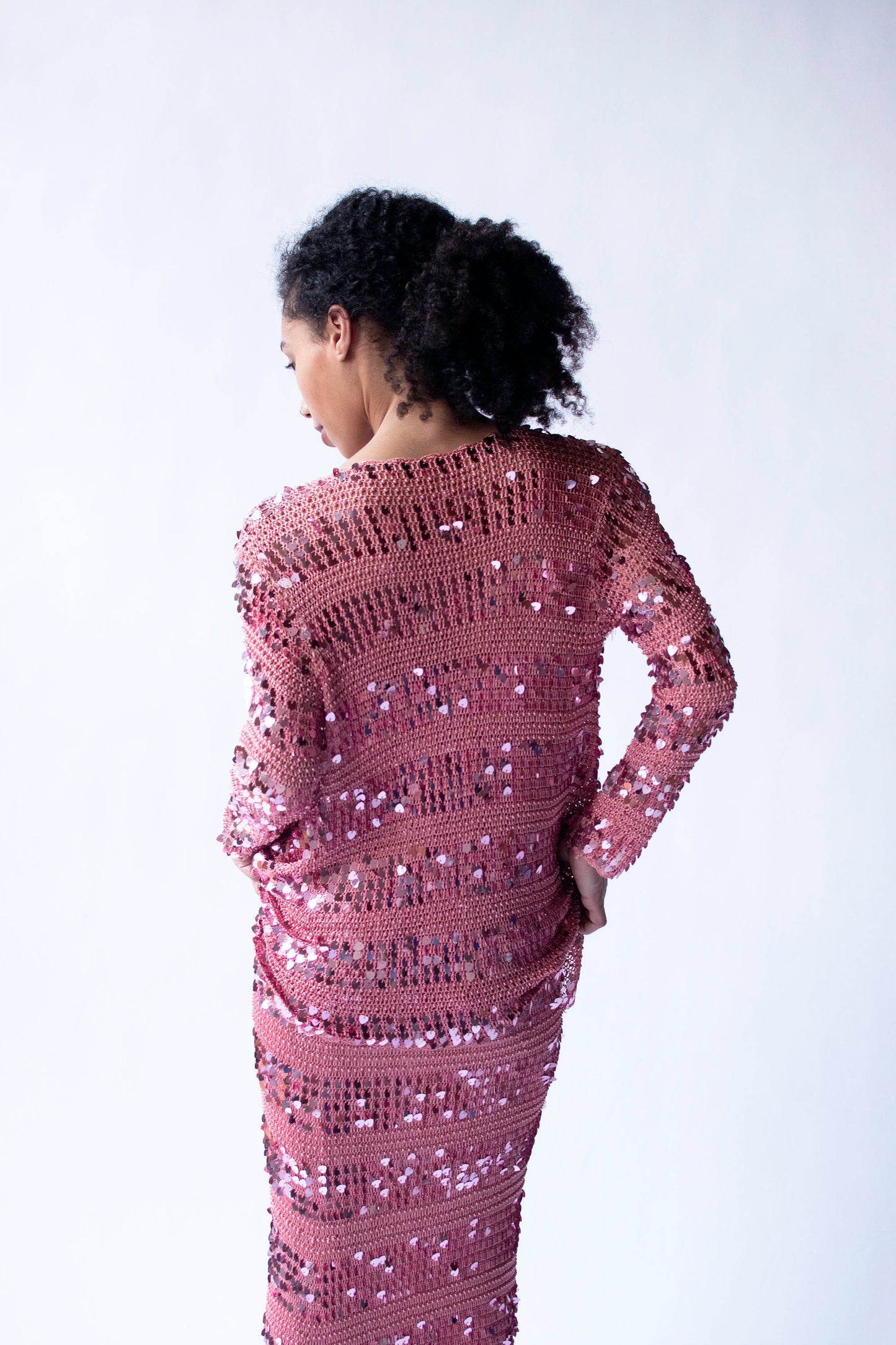 Sequin Crochet Dress Set