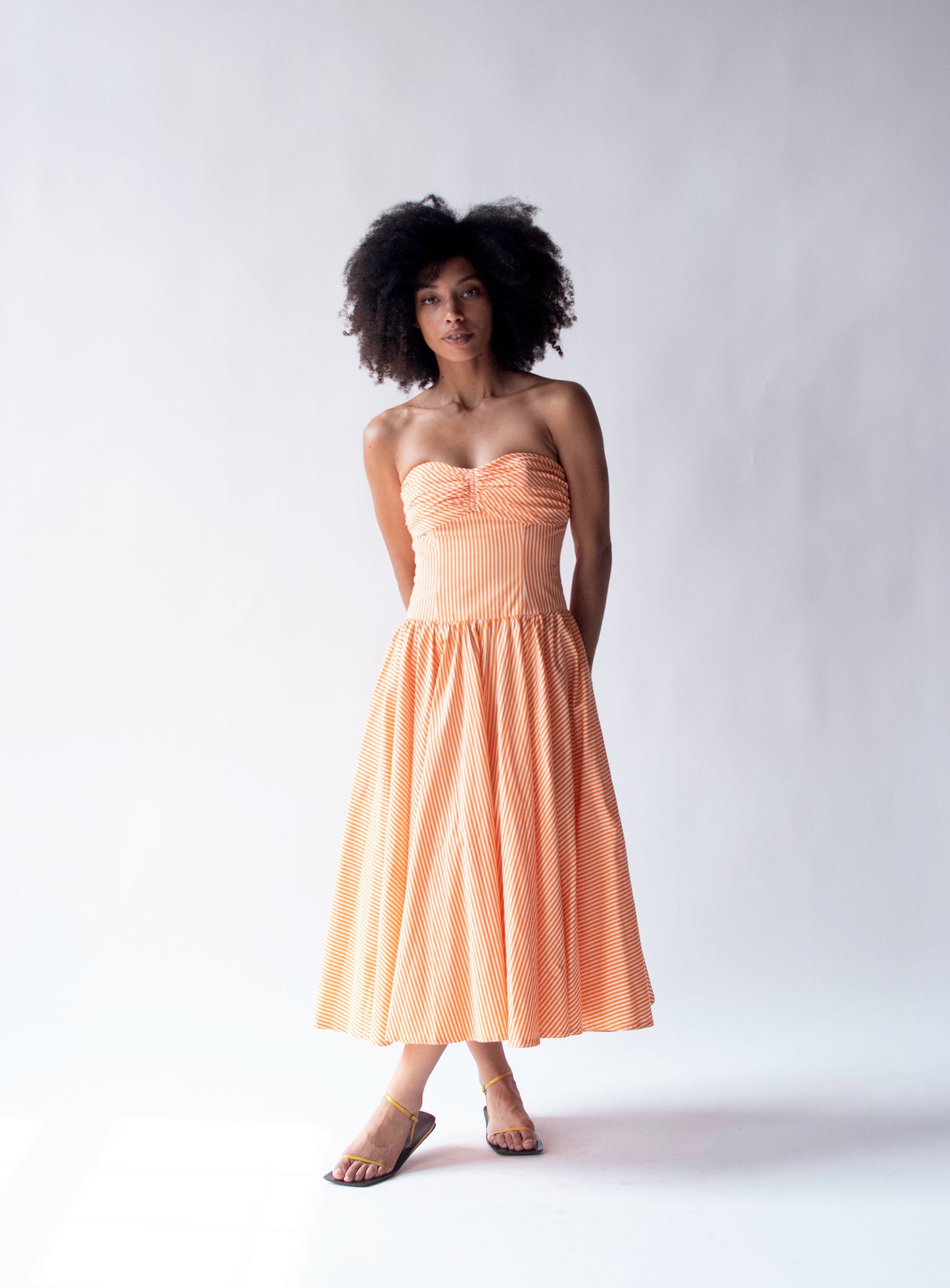 Strapless Striped Sundress | Albert Nipon