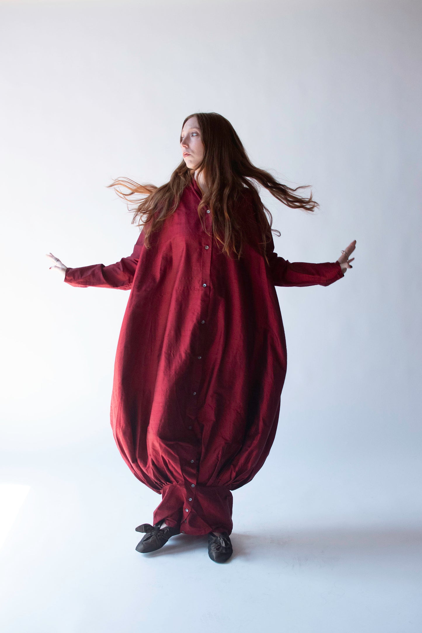 Burgundy Silk Dress | Romeo Gigli for Callaghan