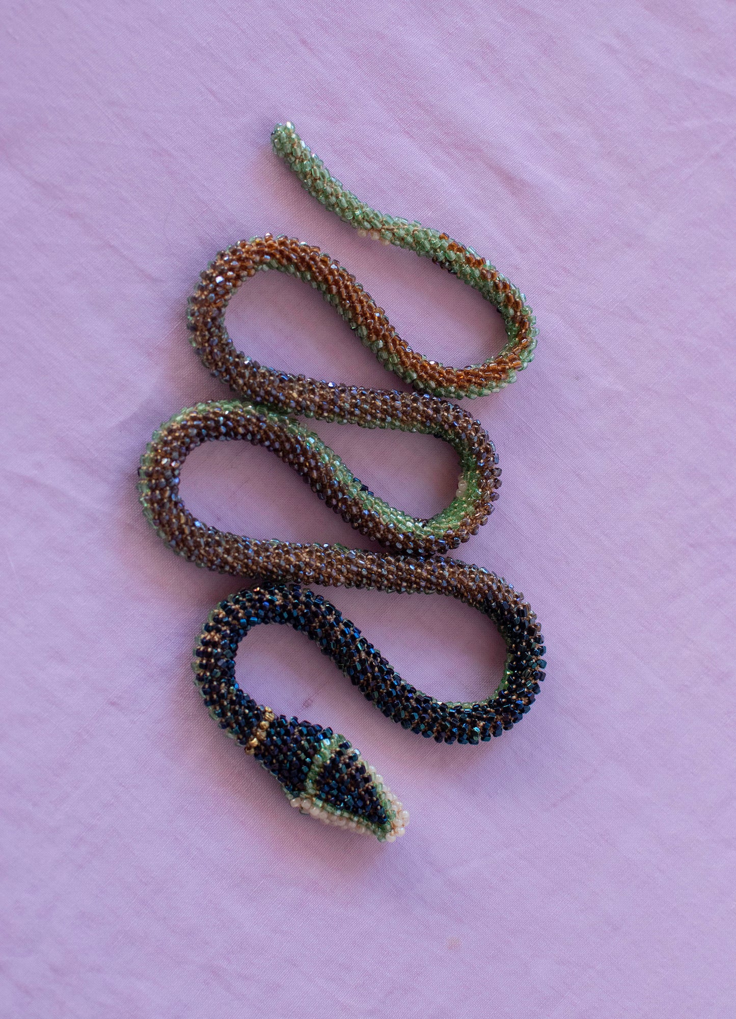 Bead Crochet Snake | Peridot Flower