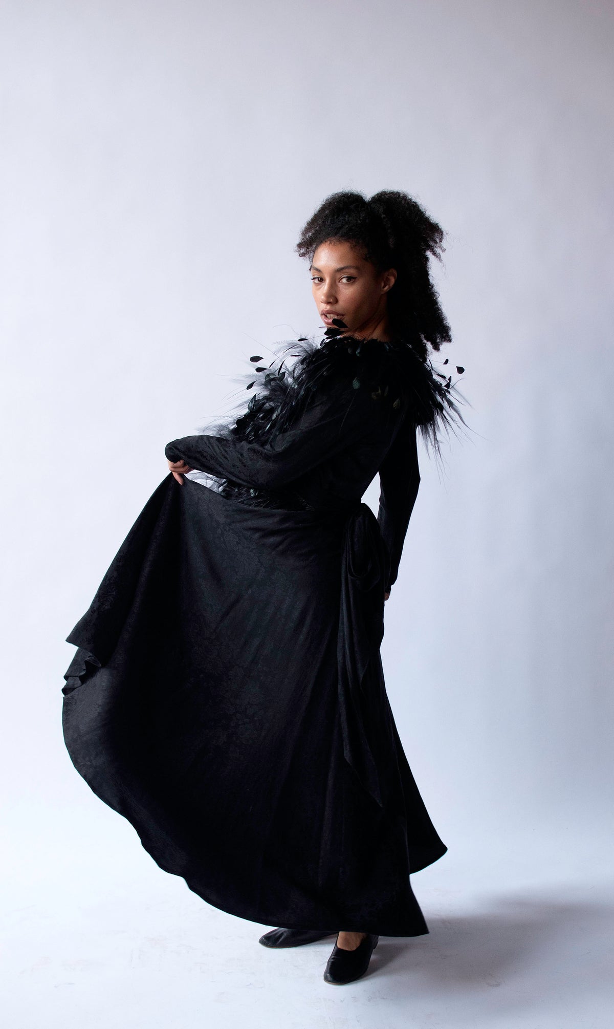 Feather Trim Silk Dress | Nina Ricci