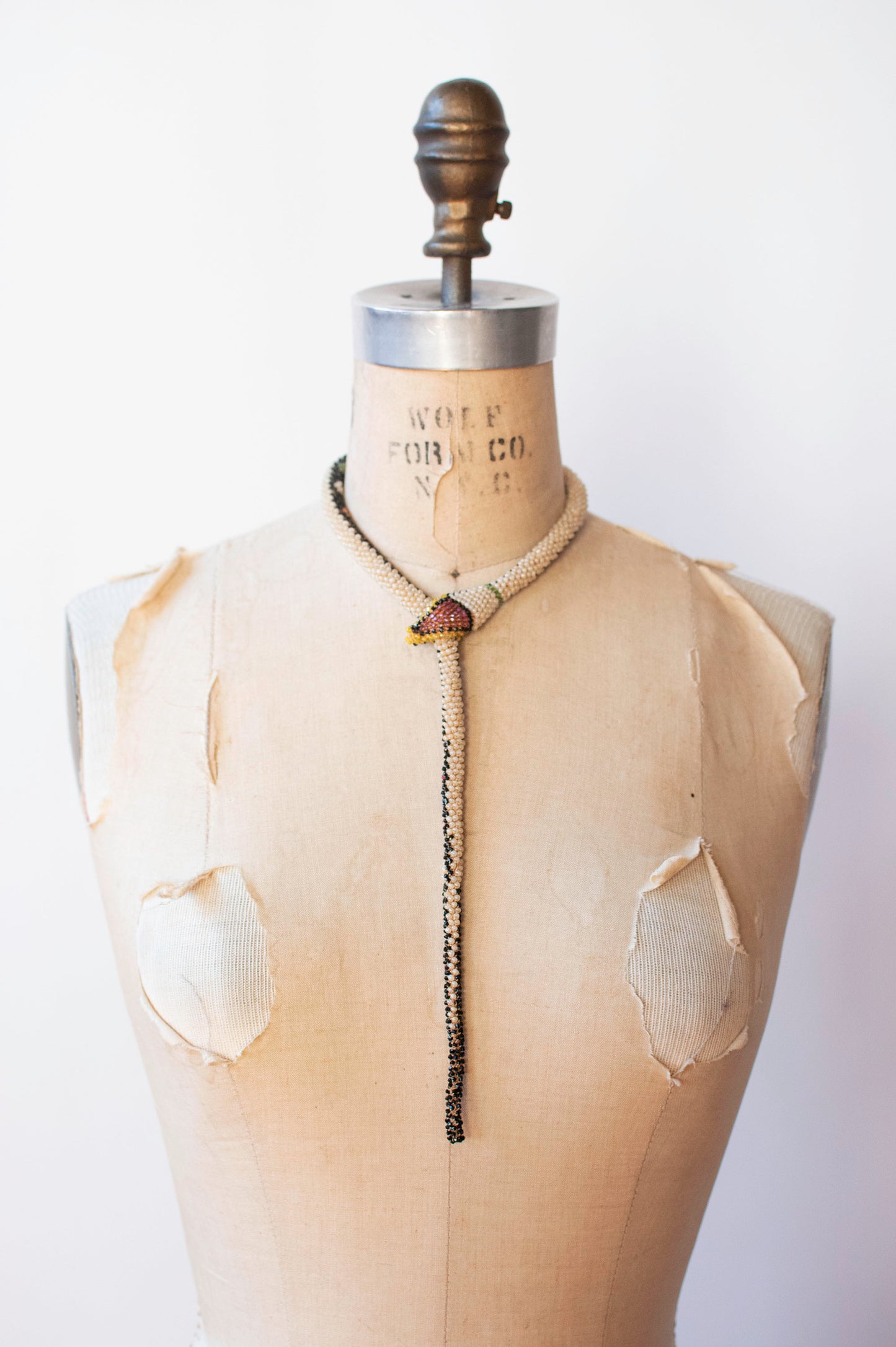 Bead Crochet Snake | Black W/ Multi Color Flowers