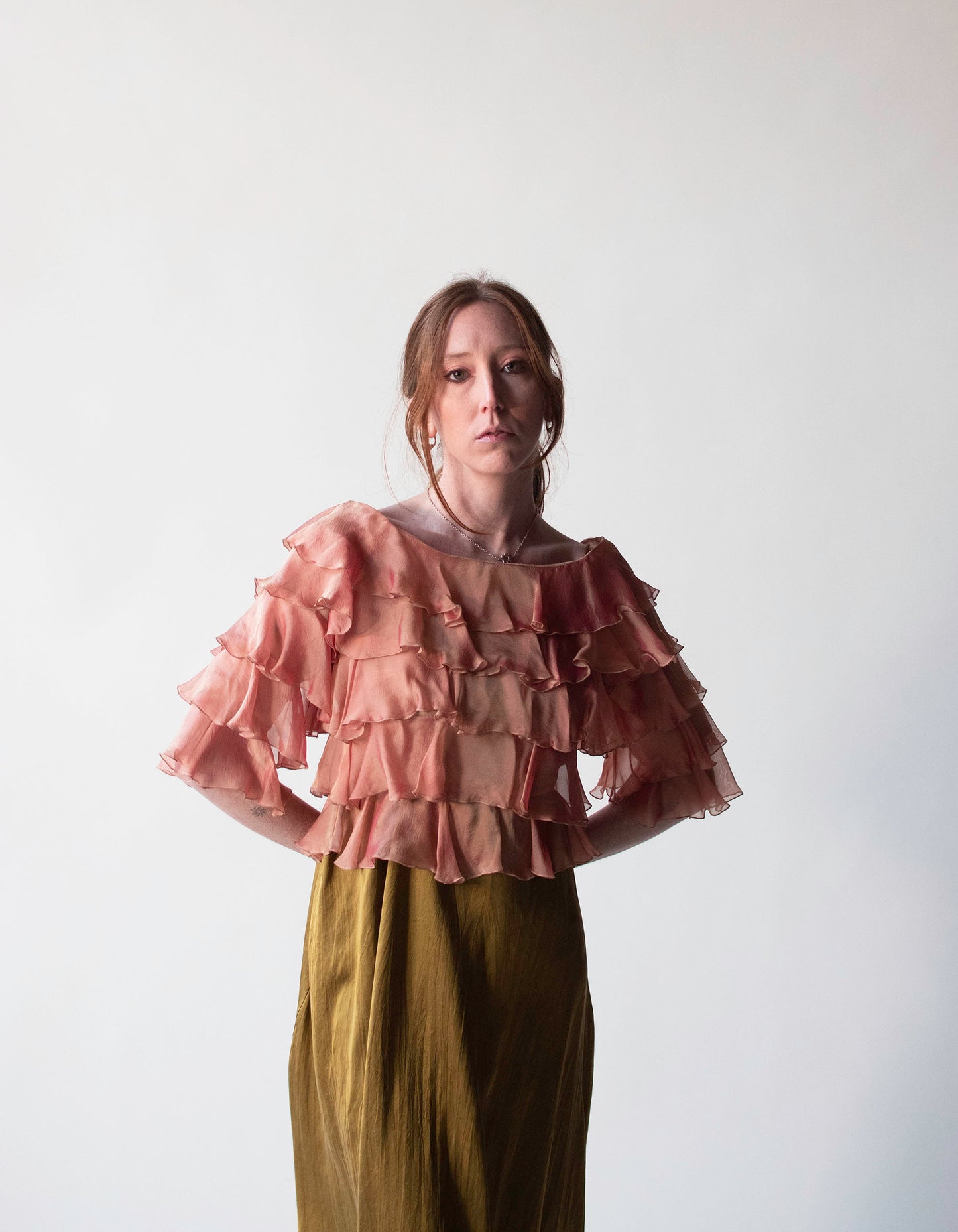 Iridescent Rose Ruffled Blouse | Valentino