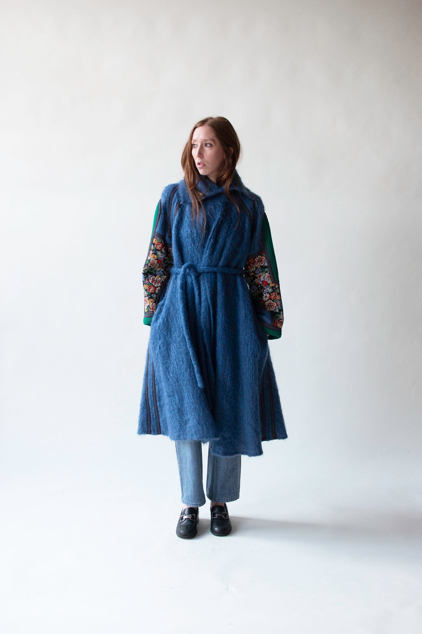 Blue Mohair Coat | Koos Van Den Akker