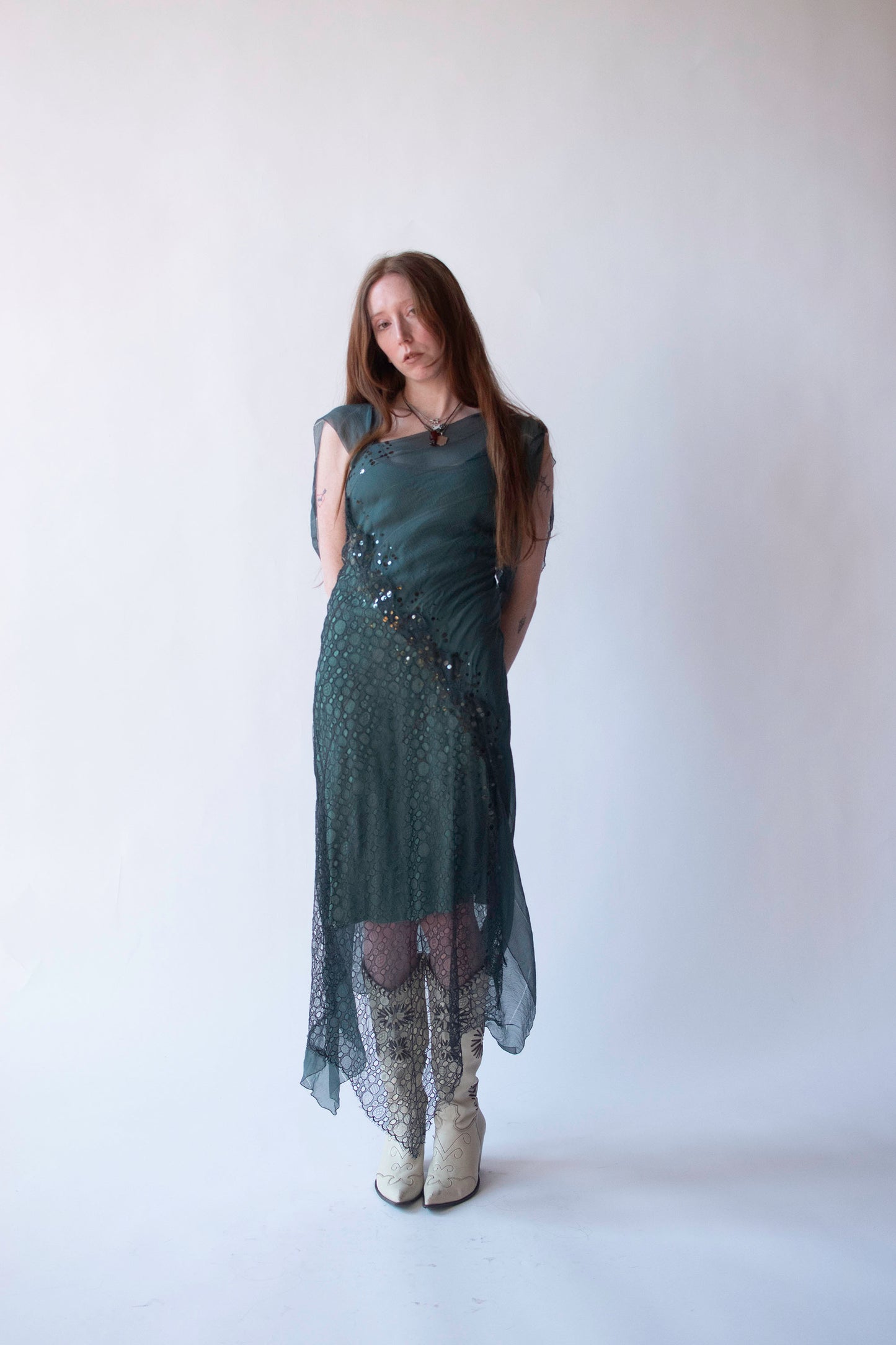 Teal Chiffon Dress | Rozae Nichols