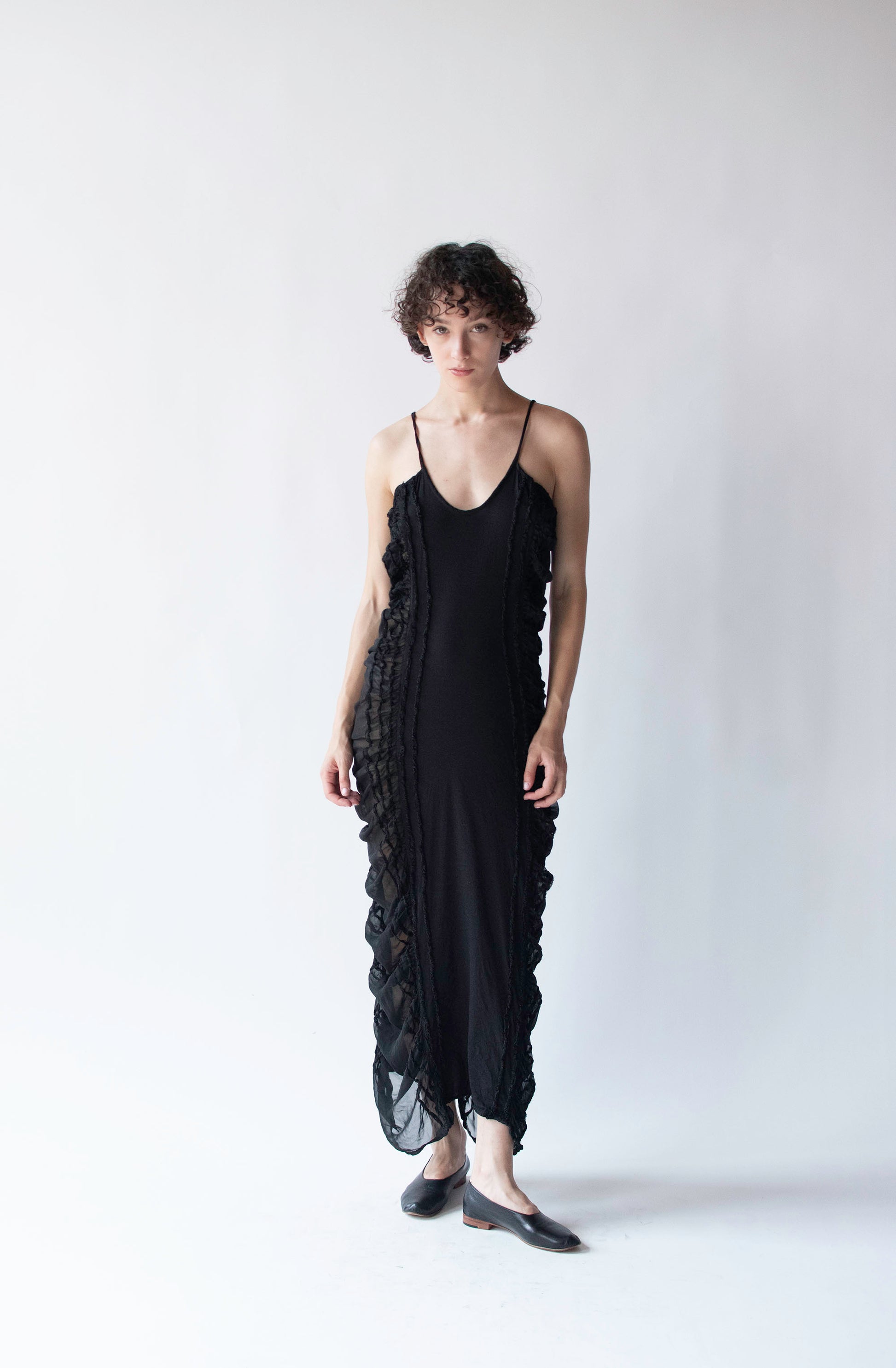 vintage ruched dress Vintage Ruched Bodice Silk Chiffon Cocktail Dress with Bias-Cut Flutter Skirt