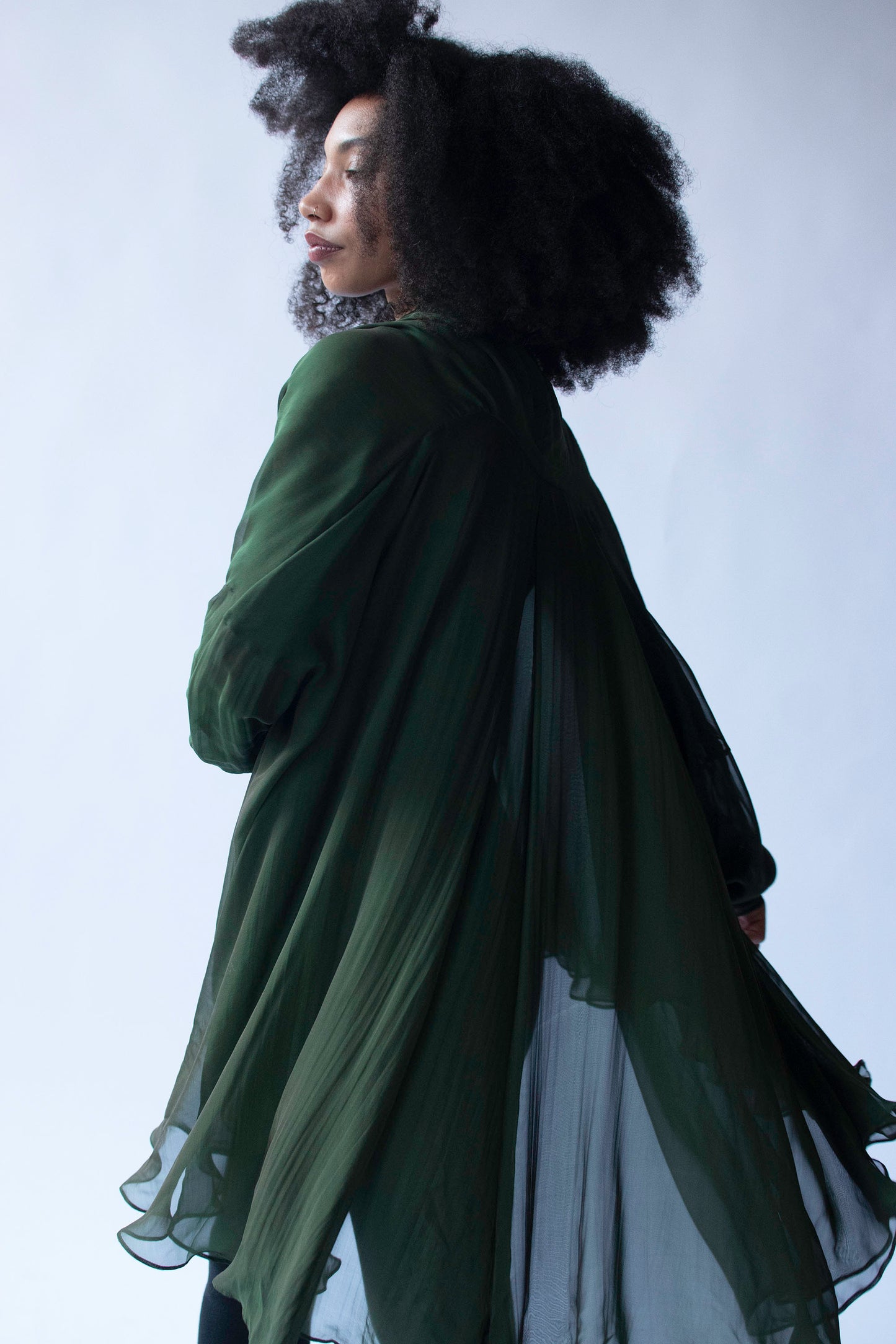 1990s Green Chiffon Top |  Complice by Dolce & Gabbana