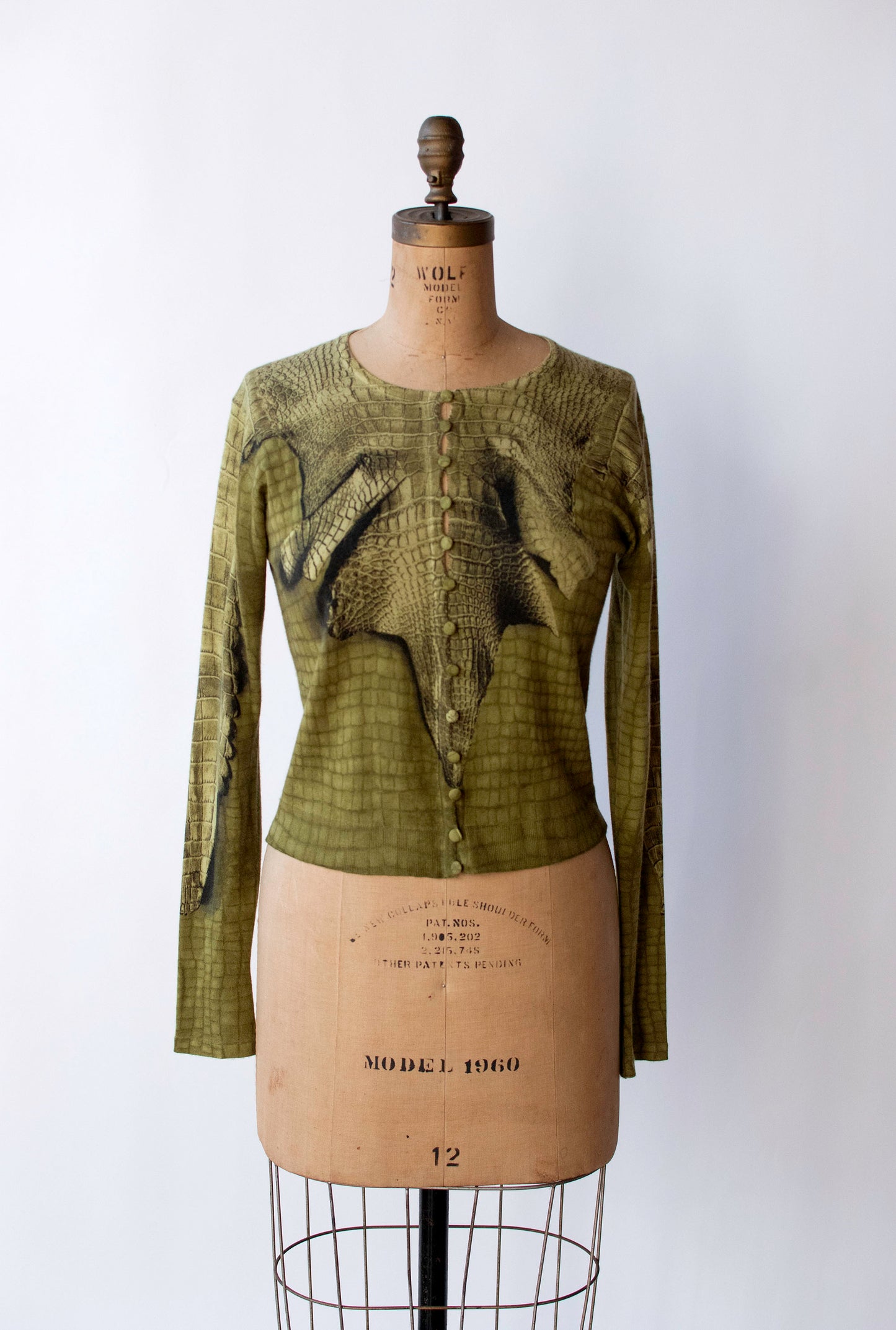 Alligator Print Cashmere Cardigan | John Galliano