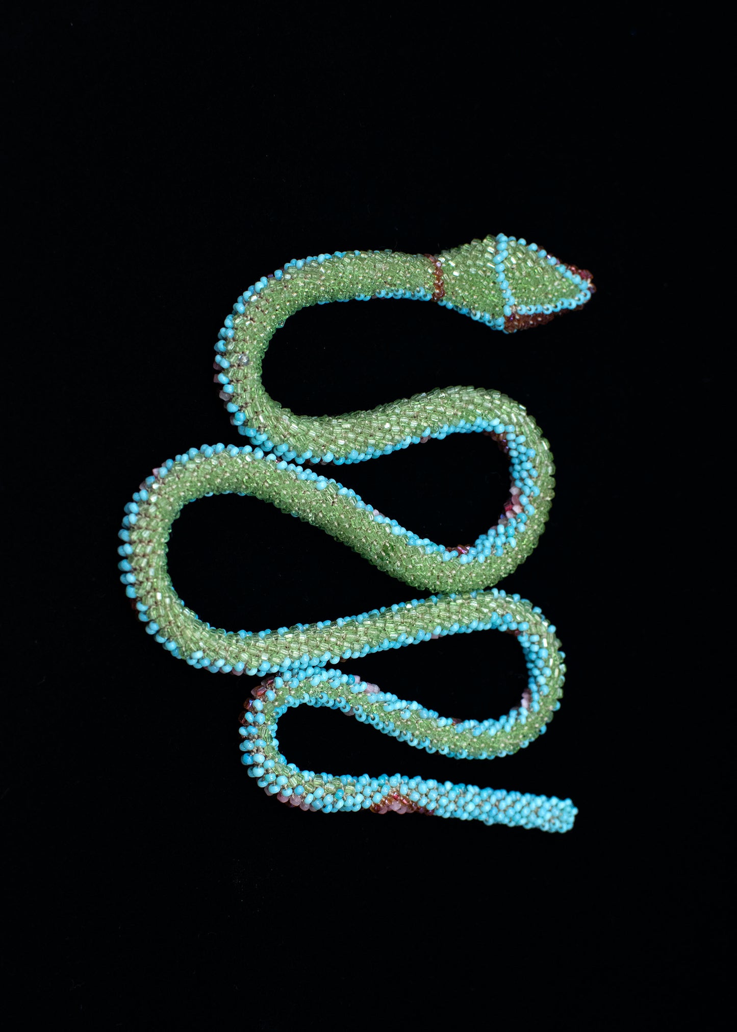 Bead Crochet Snake | Turquoise Flower