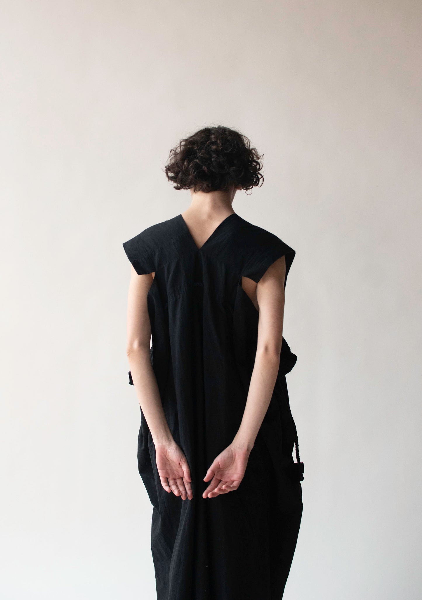 Black Dress w/ Rope Belt | Issey Miyake